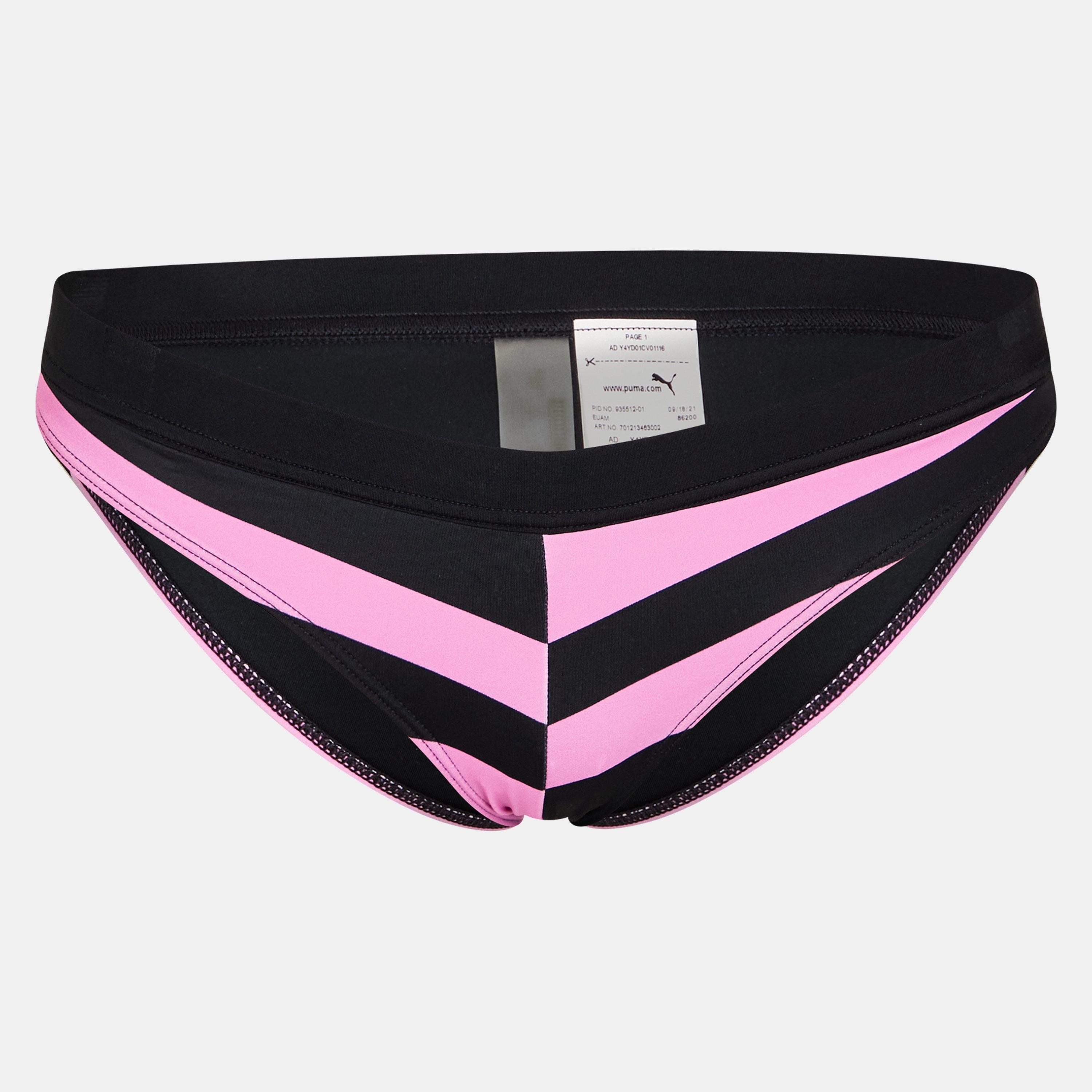 Puma Women's Heritage Brazilian Bikini Bottom - Pink Combo - 14 (L)