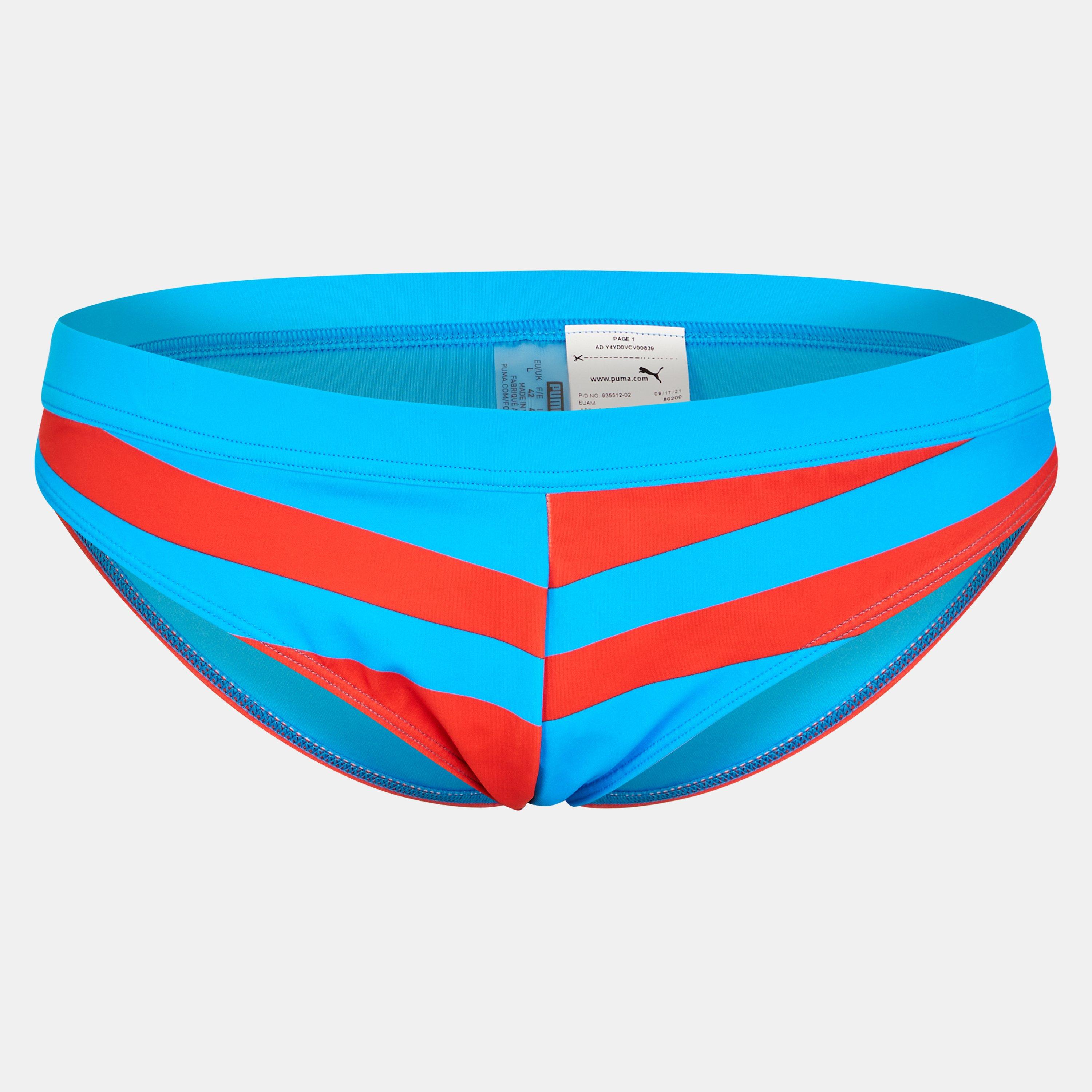 Puma Women's Heritage Brazilian Bikini Bottom - Blue Combo - 14 (L)