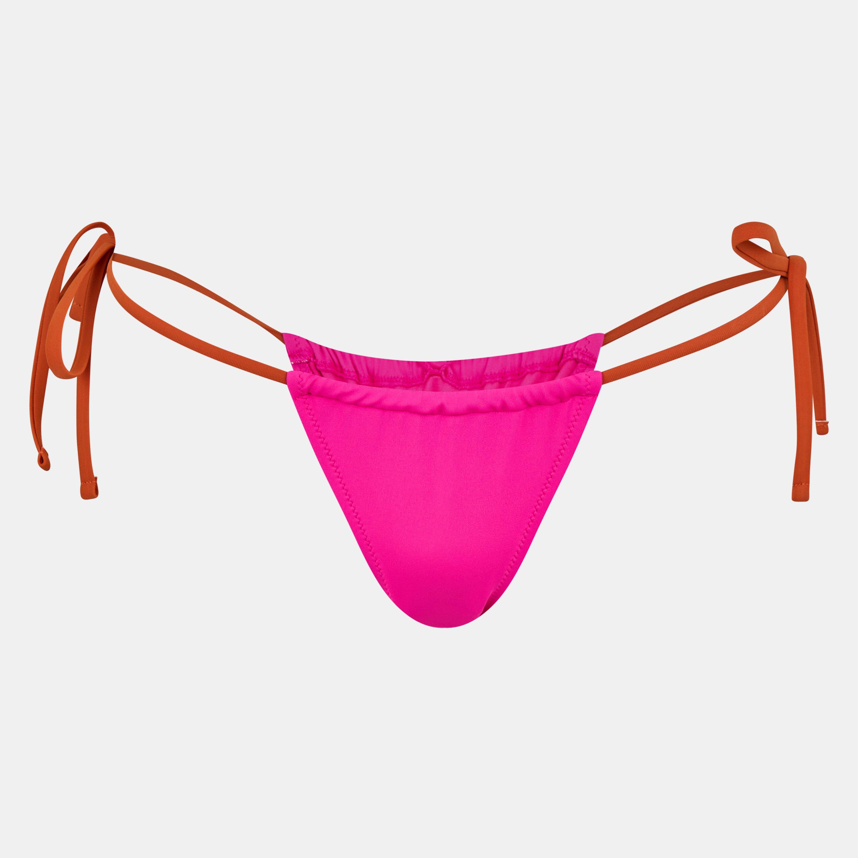 Puma Women's String Tanga Bikini Bottom - Pink / Chili - 16 (XL)