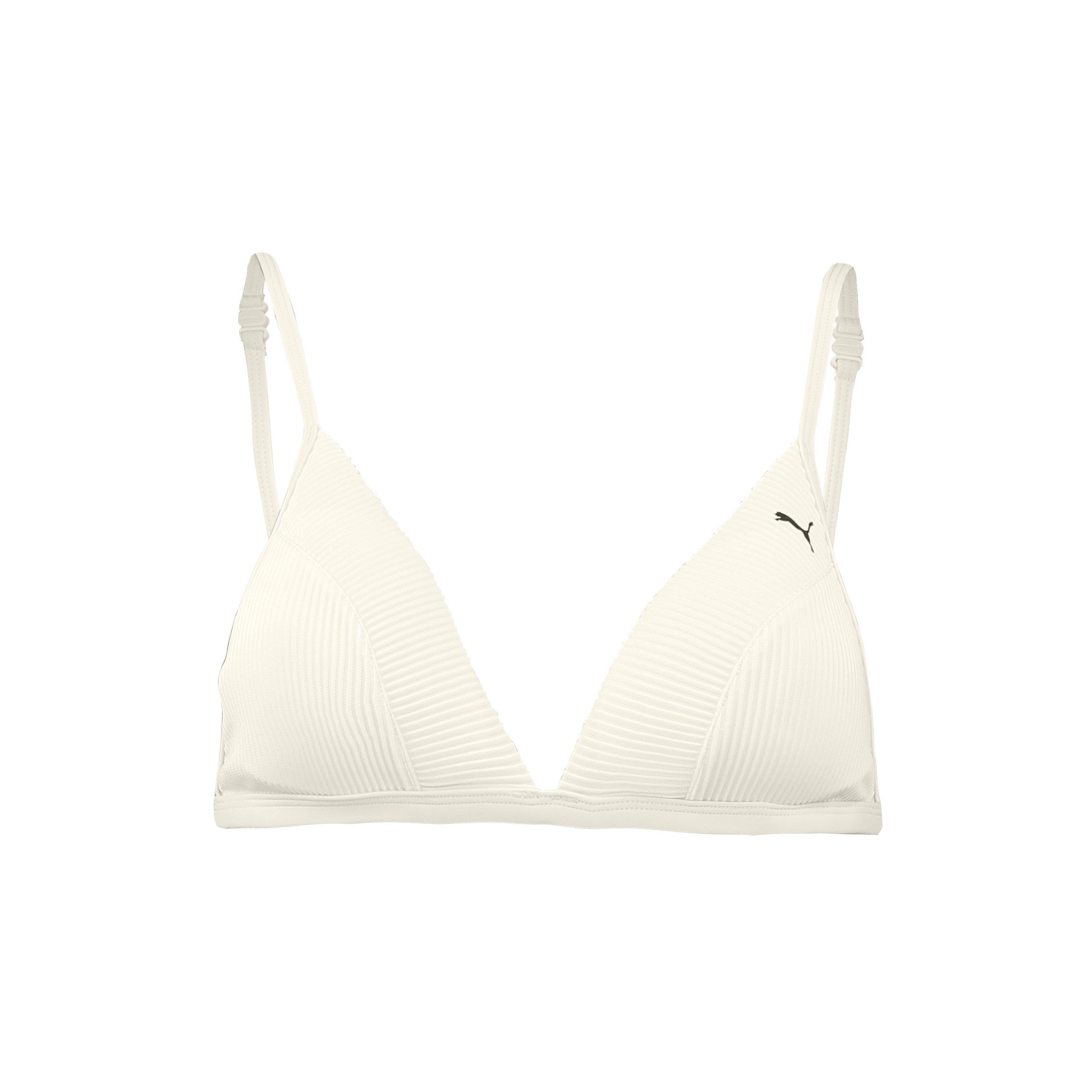 Puma Women's Ribbed Triangle Bikini - White Combo - 16 (XL)