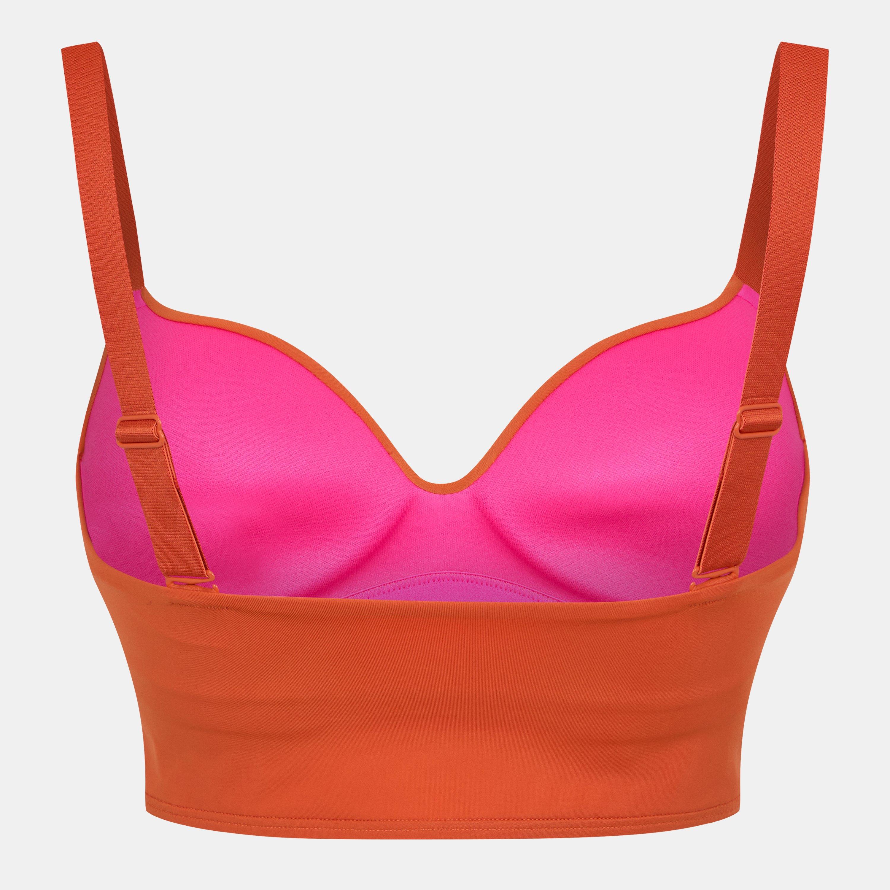 Pink / Chili - Puma - Padded Crop Top Bikini - 2