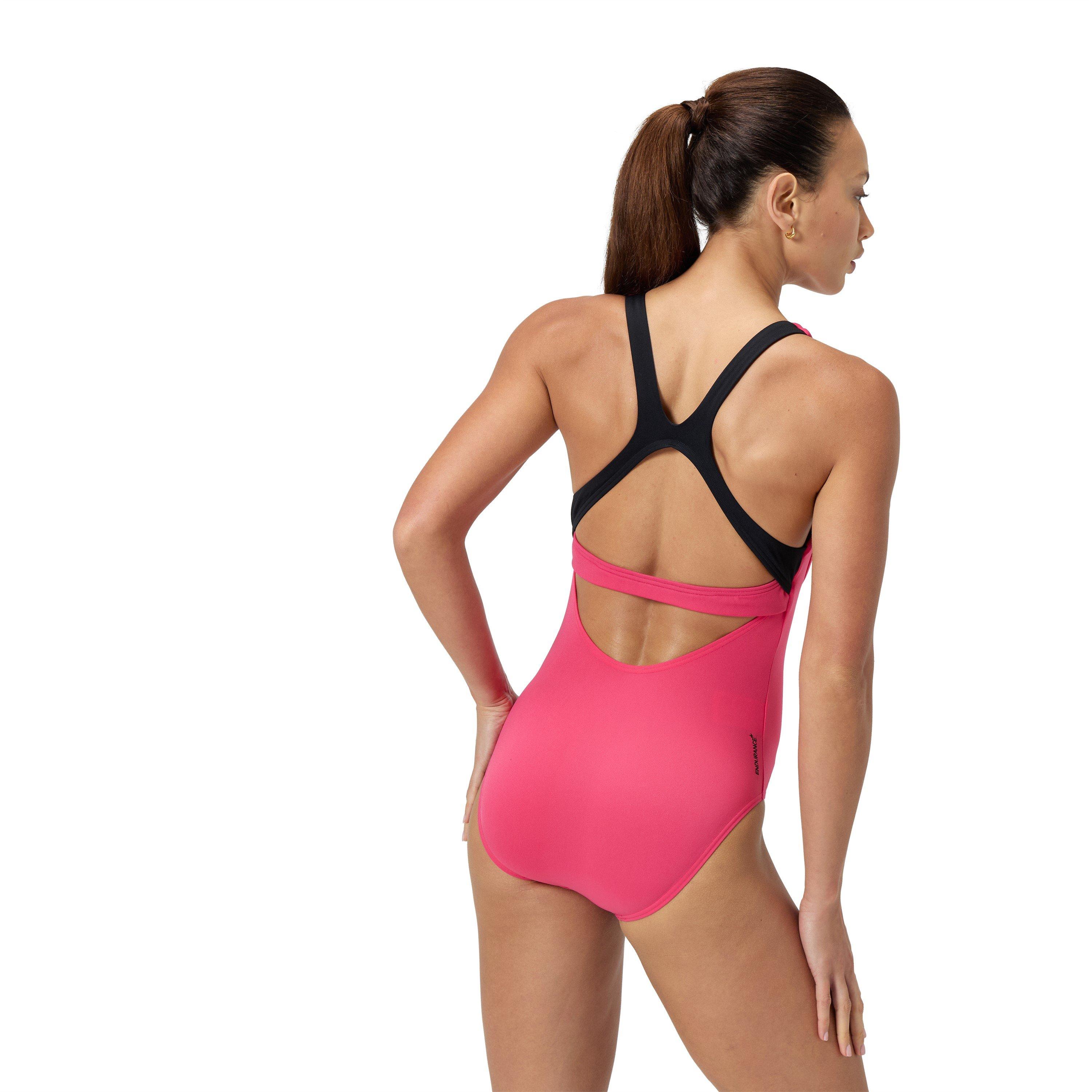 Raspberry Fill - Speedo - Flex Band One Piece Swimsuit with Built-in Swim Bra - 5
