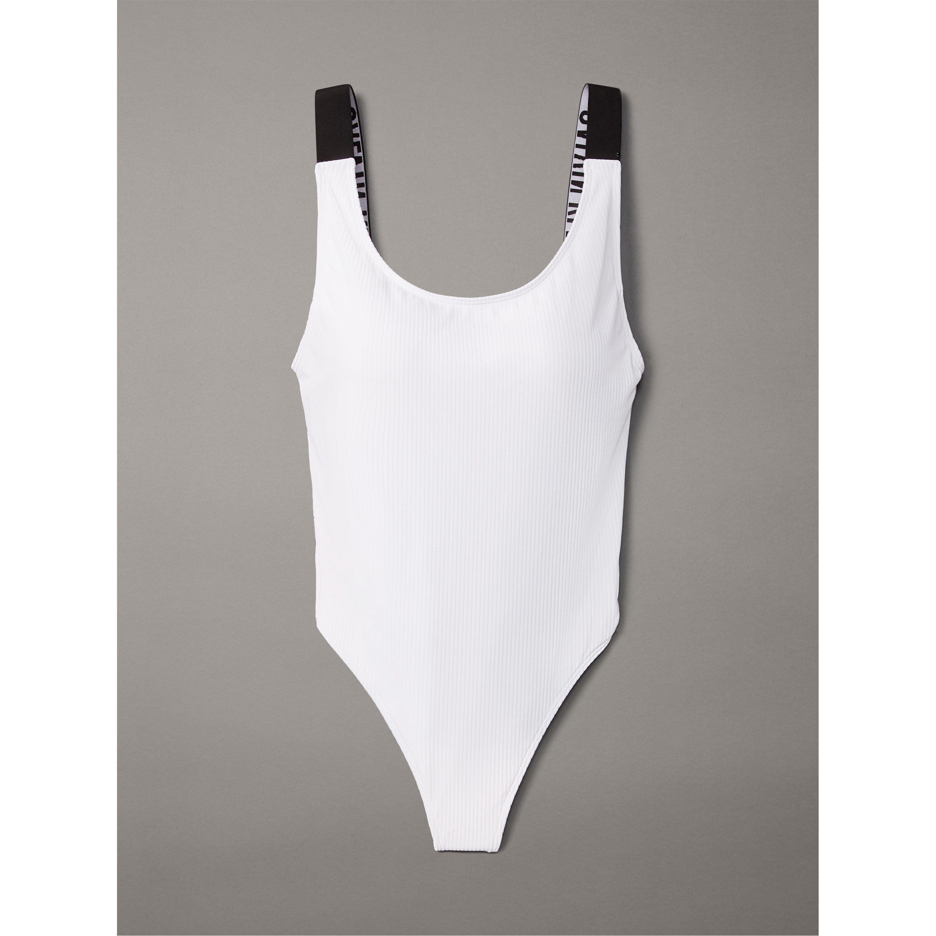 Calvin Klein Women's Scoop Back One Piece Swimsuit - Brill White - 10 (S)