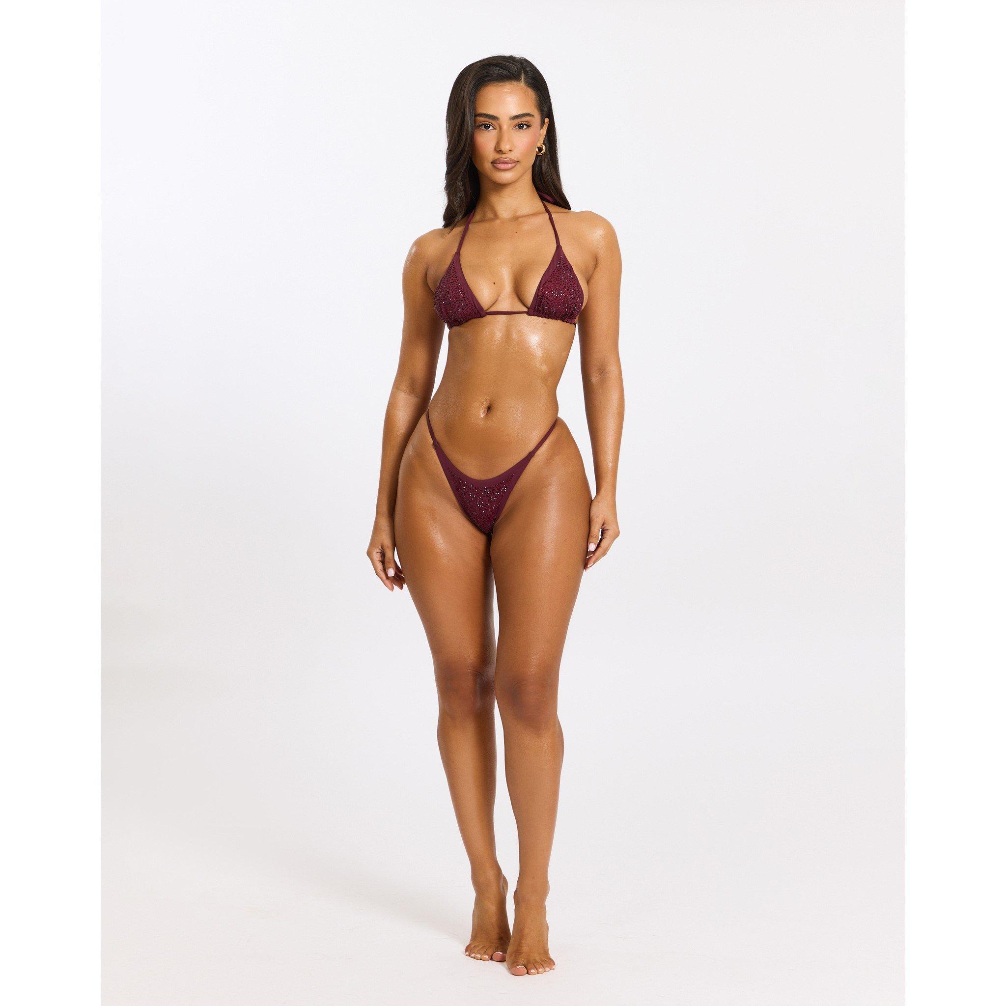 Wine - Mars The Label - Women's Rhinestone Bikini Set - 1