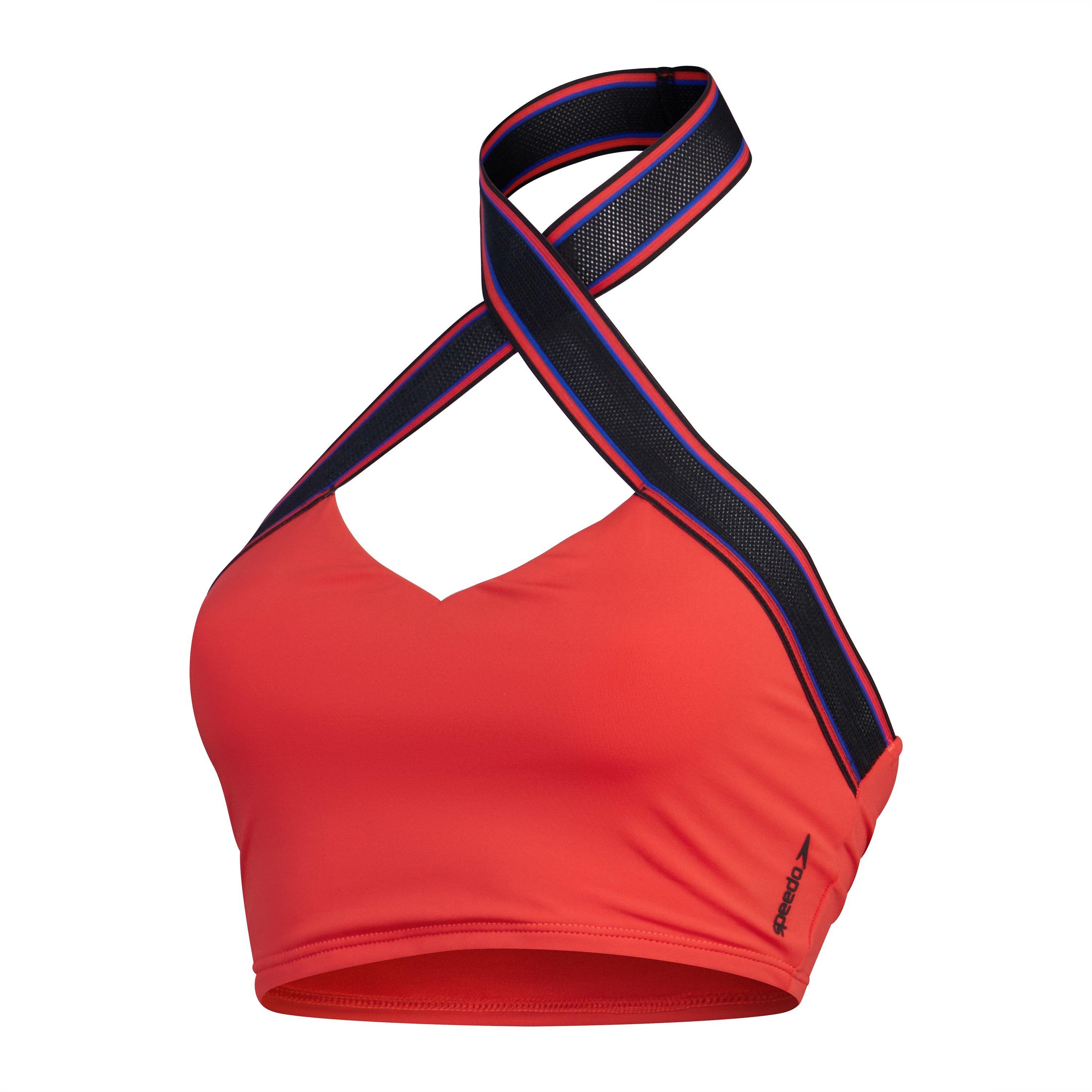 Speedo Women's Halter Crop Top Bikini - Light Pink - 16 (XL)