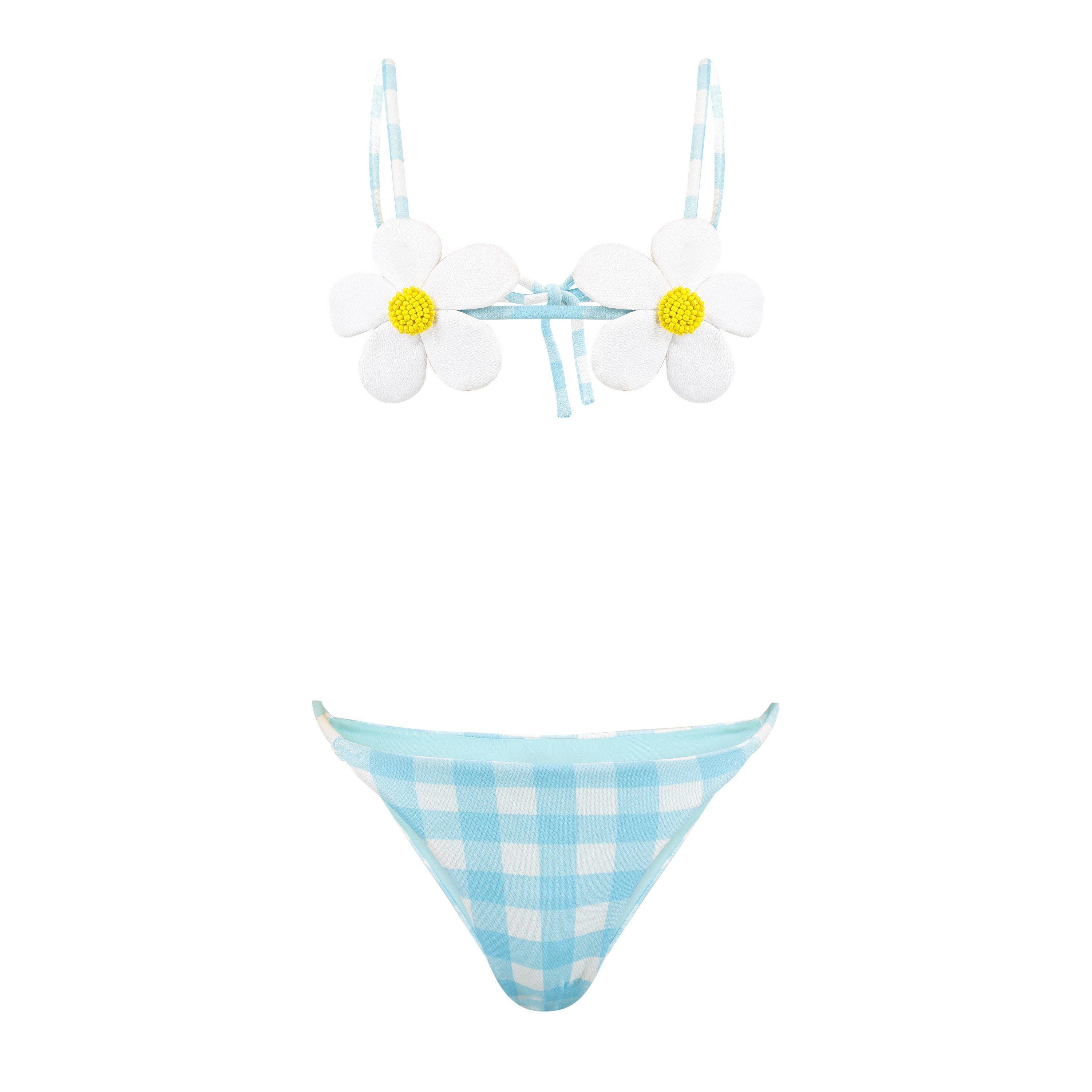 Blue Check - NAU Bikinis - NAU Bikinis Bahia Bikini Bottom - 1