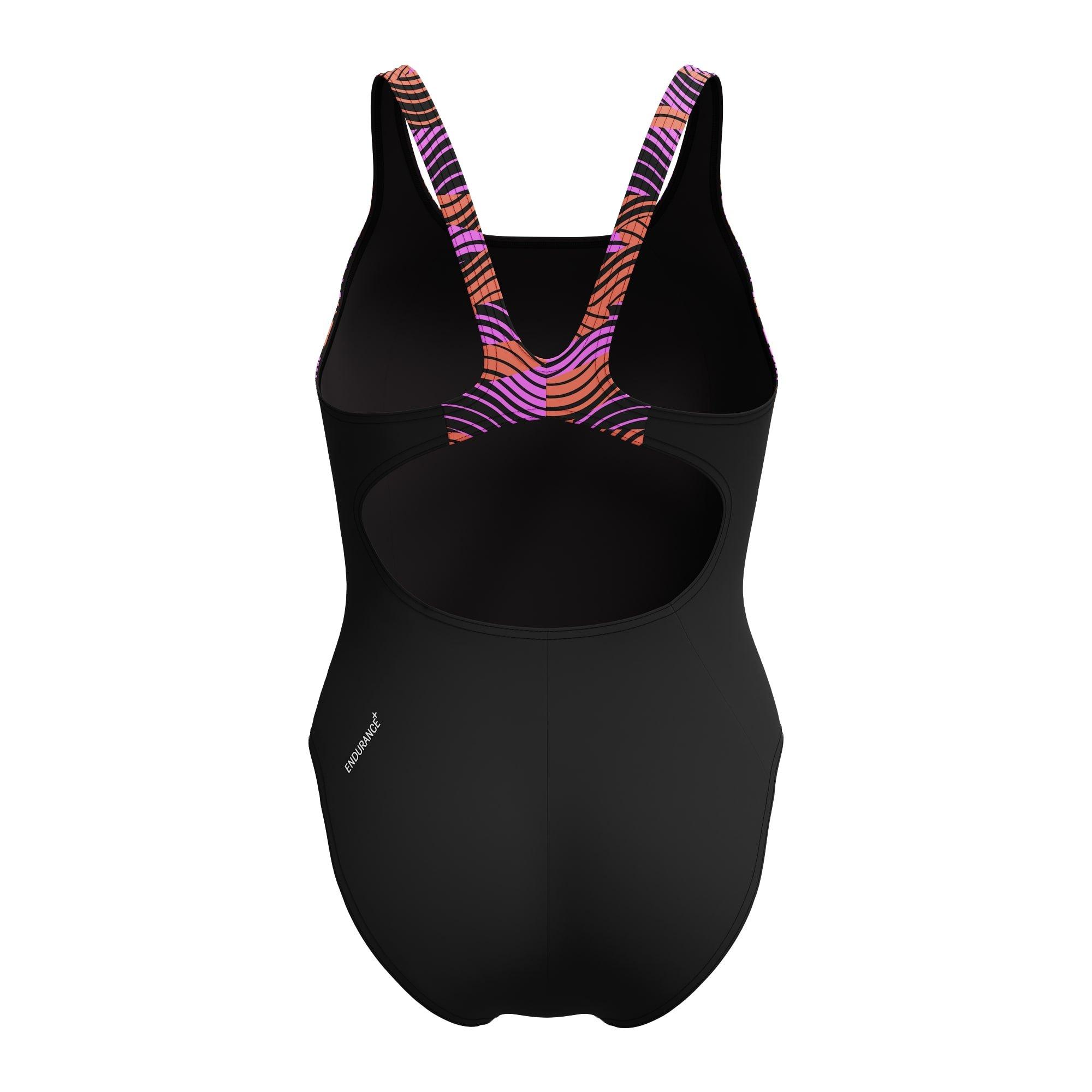 Blk/Neon Violet - Speedo - Hyber Boom Splice Muscle Back Swimsuit - 4