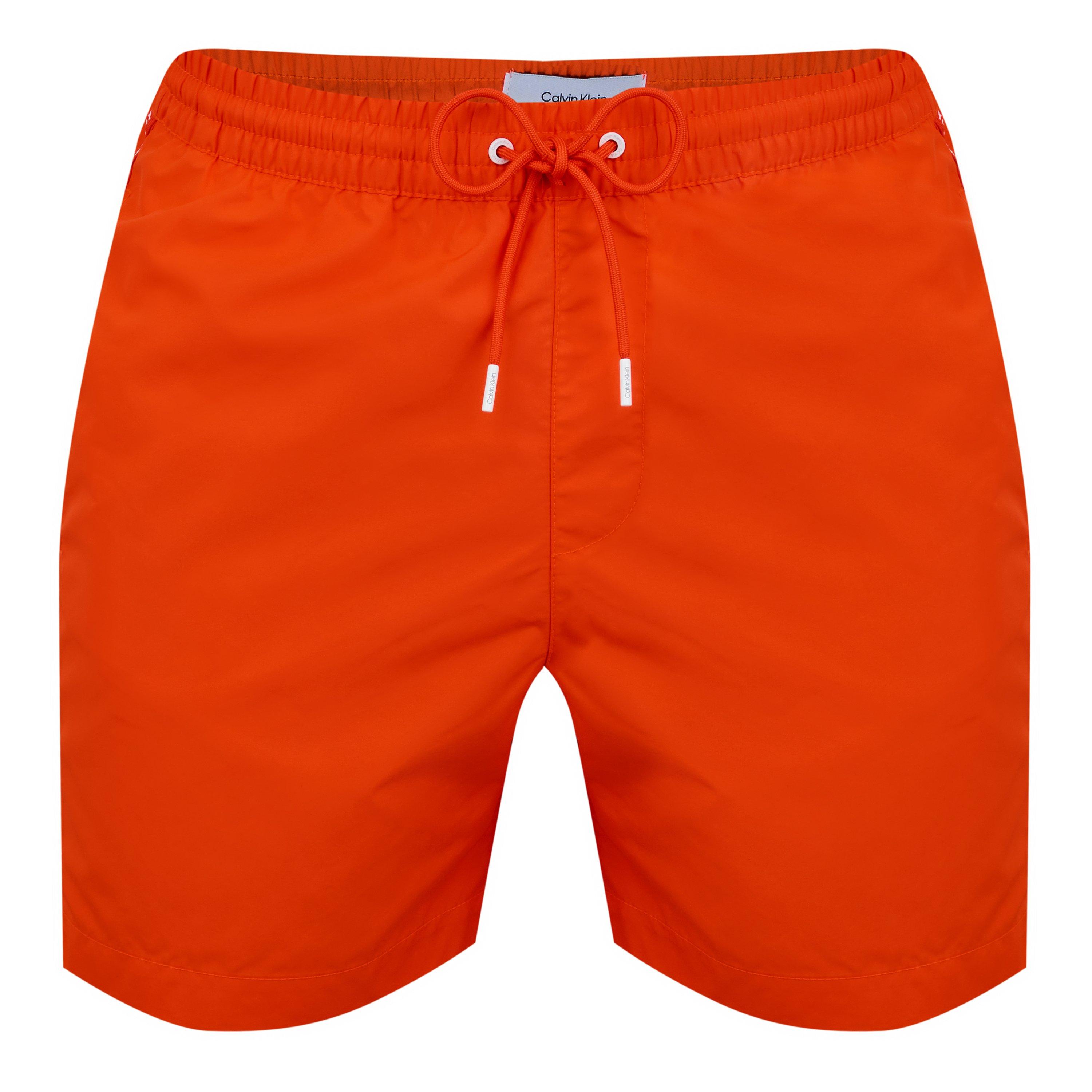Calvin Klein Men's Medium Tape Swim Shorts - Acid Orange Scz - XL