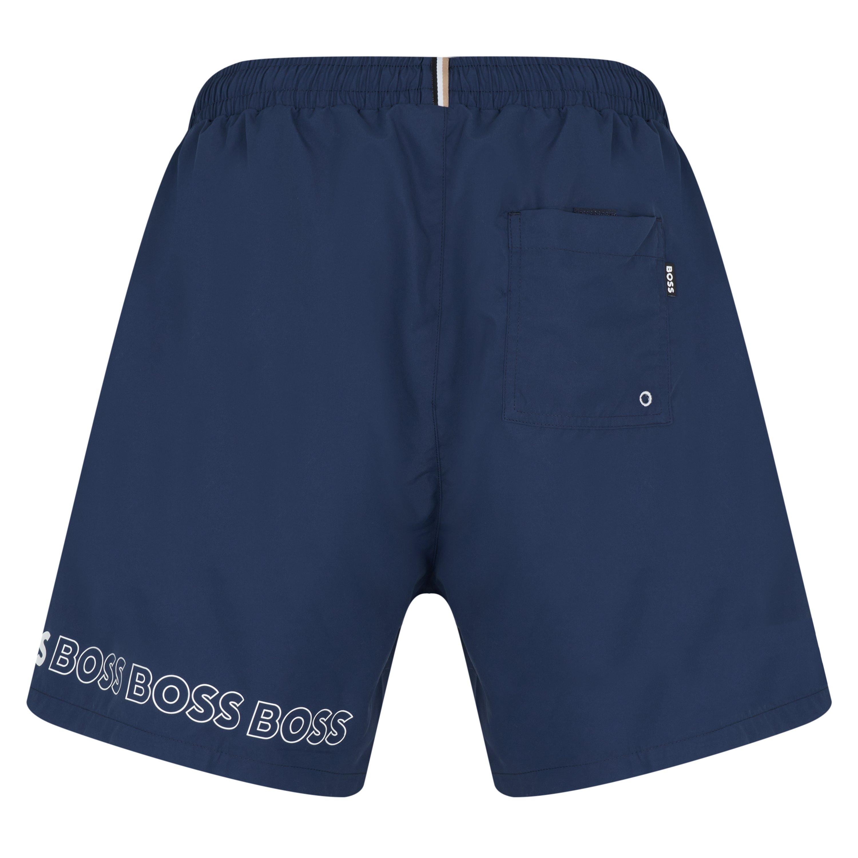 Navy 413 - Boss - Men's Dolphin Swim Shorts, Recycled Polyester - 5