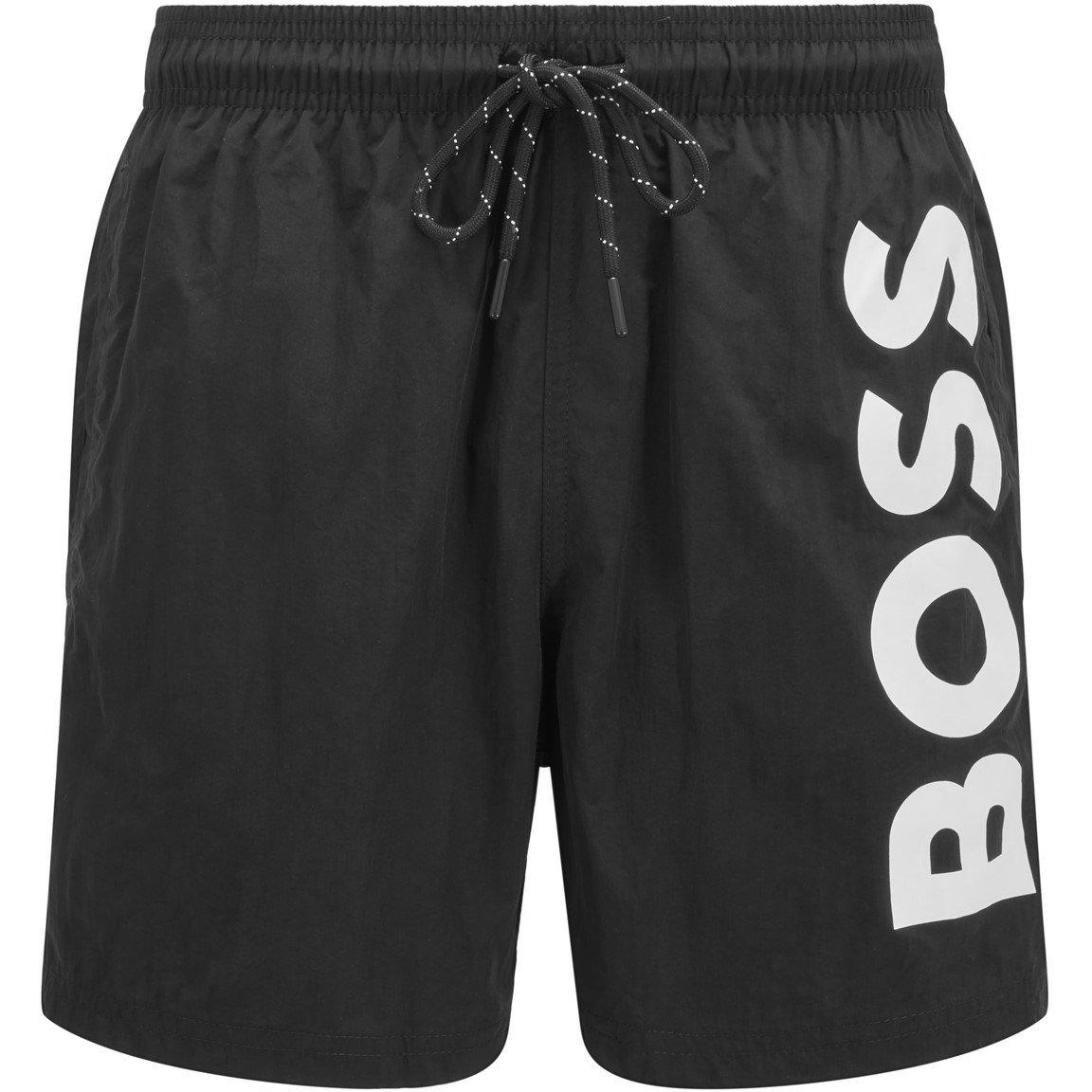 Black 007 - Boss - Men's Octopus Swim Shorts with Bold Branding - 1