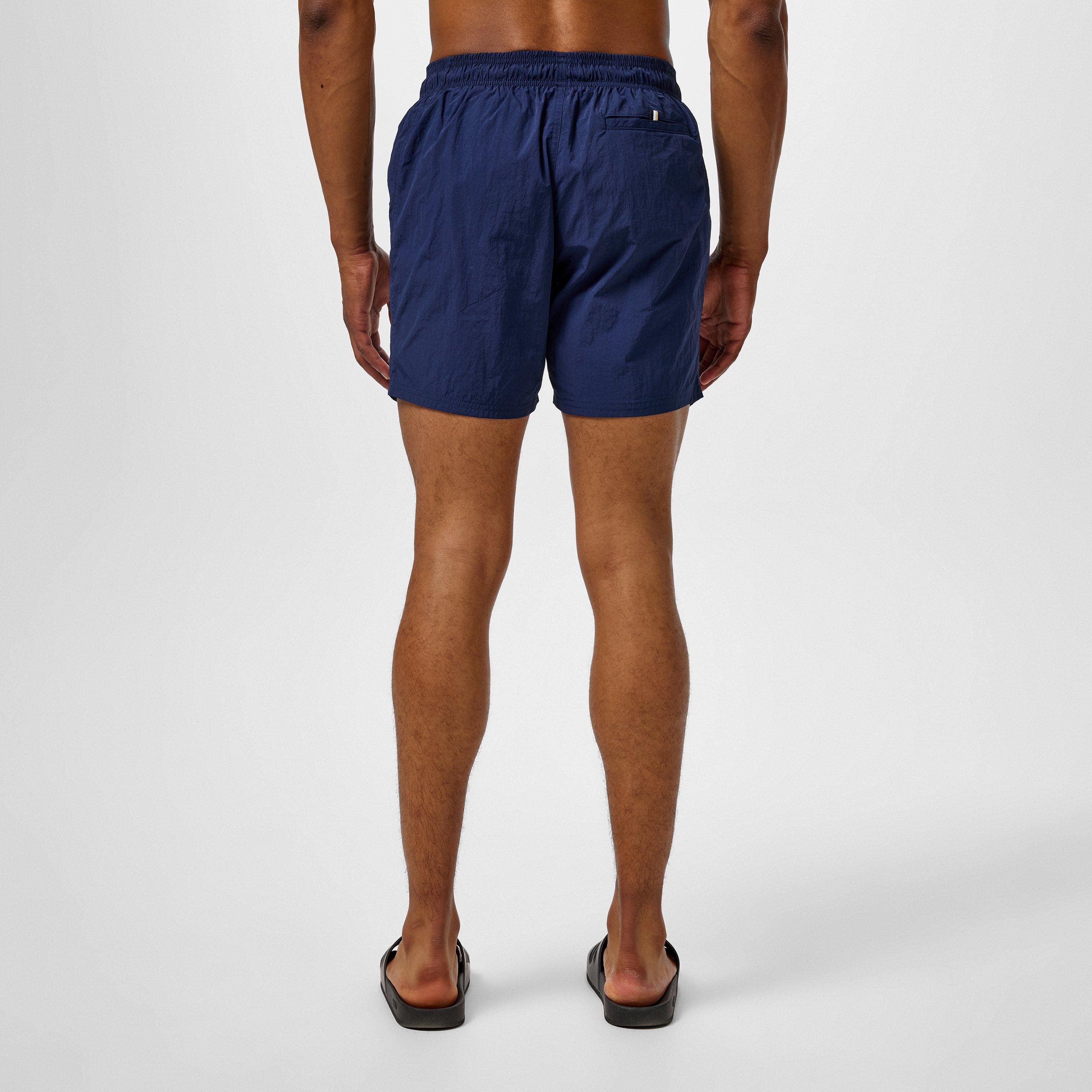 Navy 413 - Boss - Men's Octopus Swim Shorts with Bold  Branding - 3