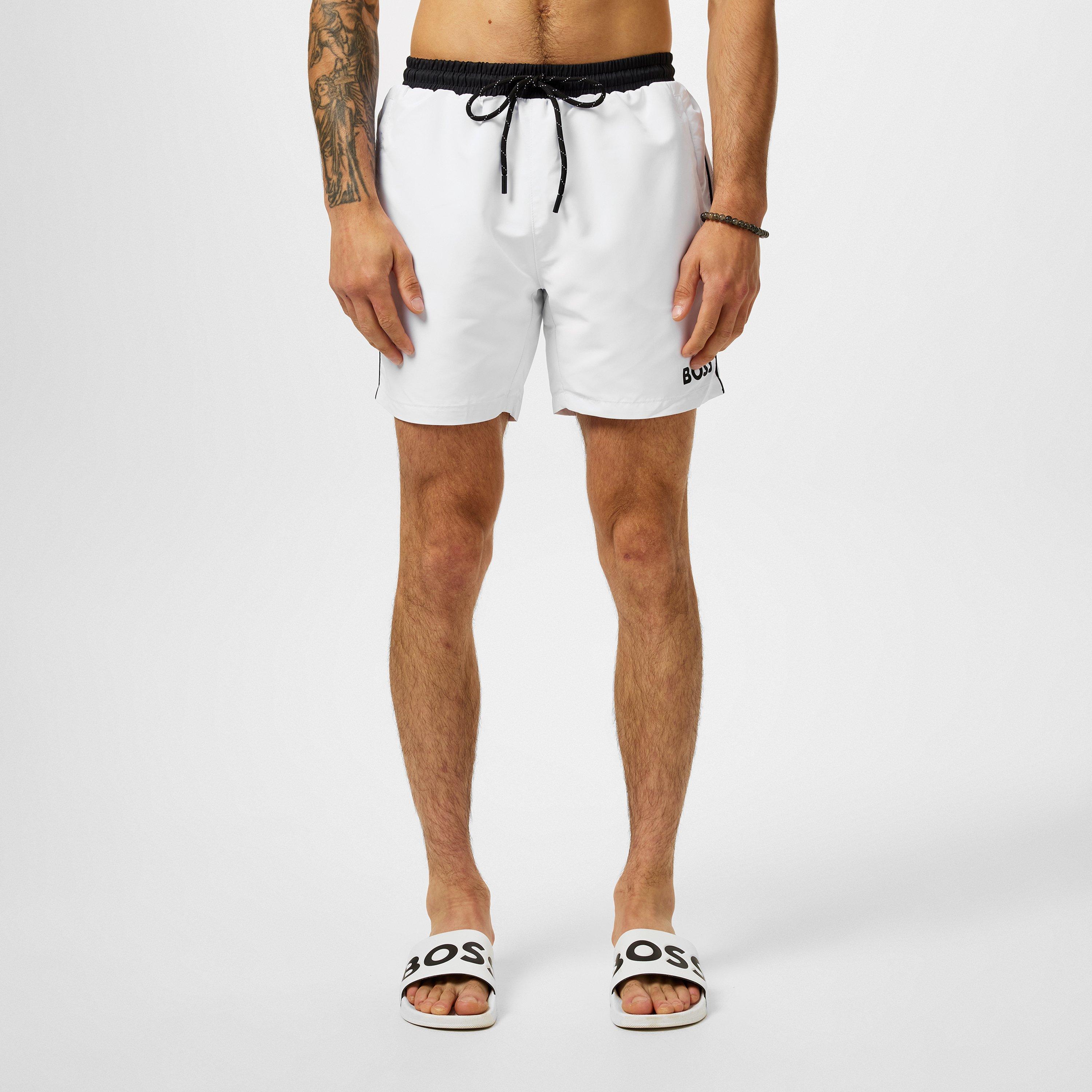 Bijelo/Crno 100 - Boss - Men's Starfish Breathable Mesh Swim Shorts - 3