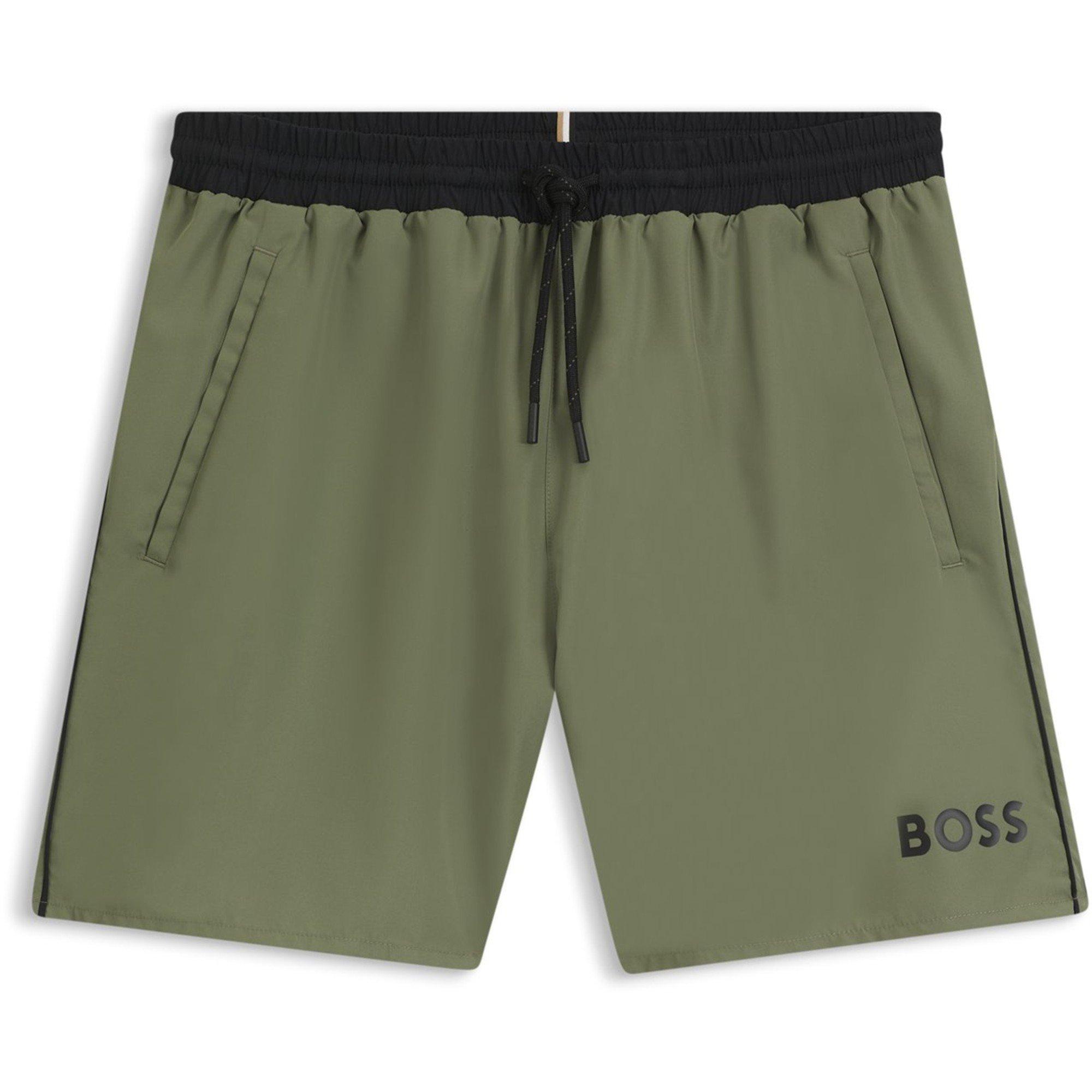 Boss Men's Bodywear Starfish Swim Shorts - Breathable Mesh - Open Green - Medium