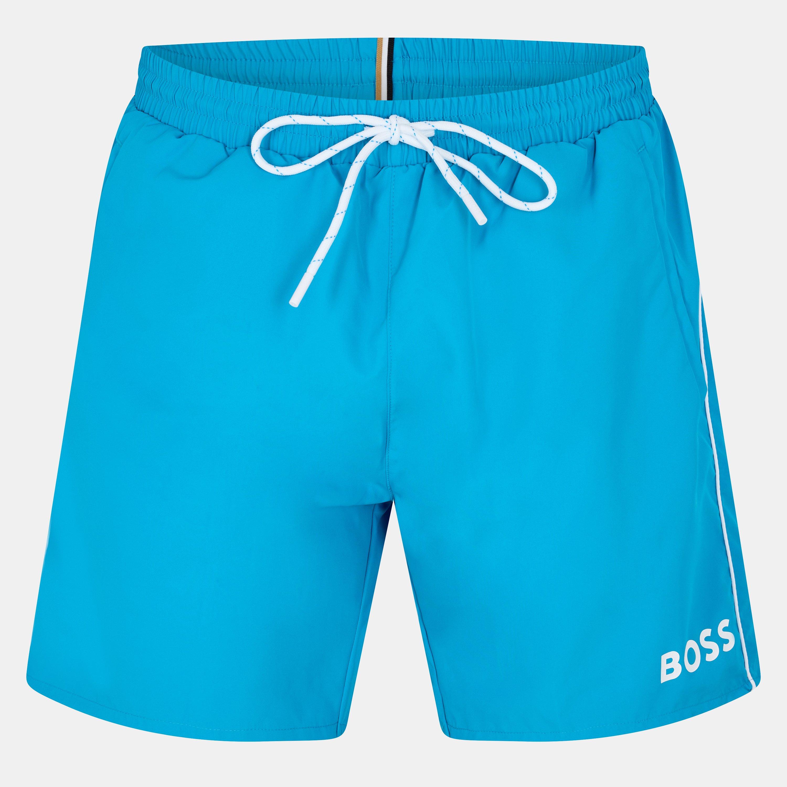 Boss Men's Bodywear Starfish Swim Shorts - Breathable Mesh - Turquoise/Aqua - Small