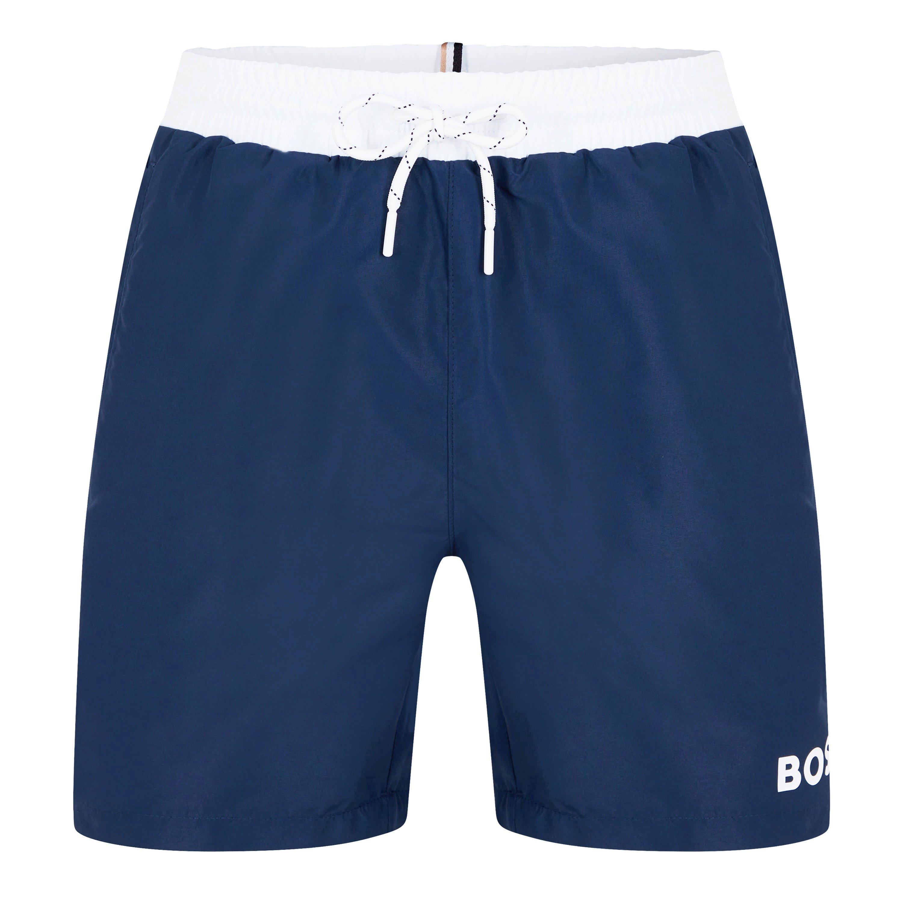 Boss Mens BOSS Bodywear Starfish Swim Shorts - Breathable Mesh - Navy/Wht 412 - Small