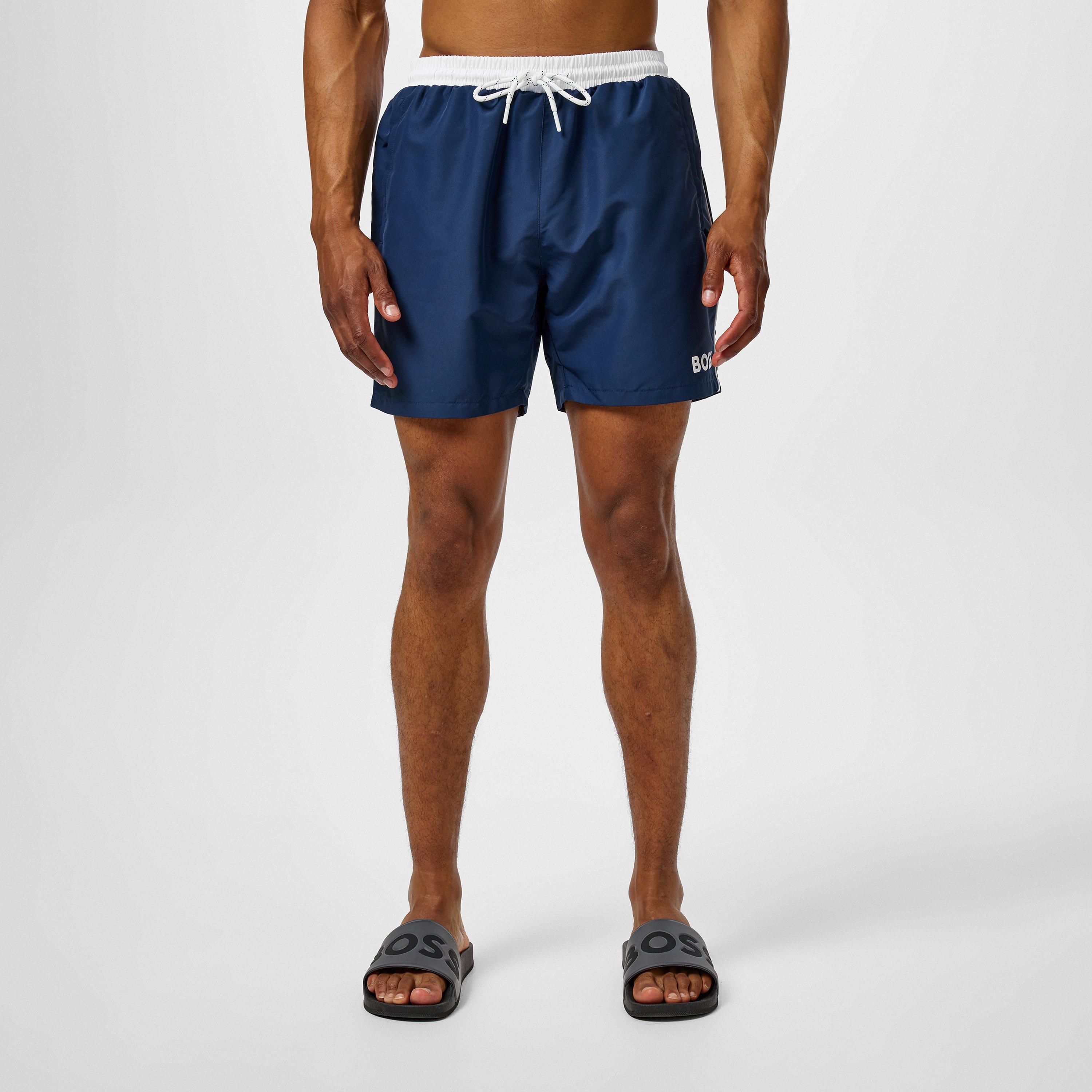 Navy/Wht 413 - Boss - Mens BOSS Bodywear Starfish Swim Shorts - Breathable Mesh - 3