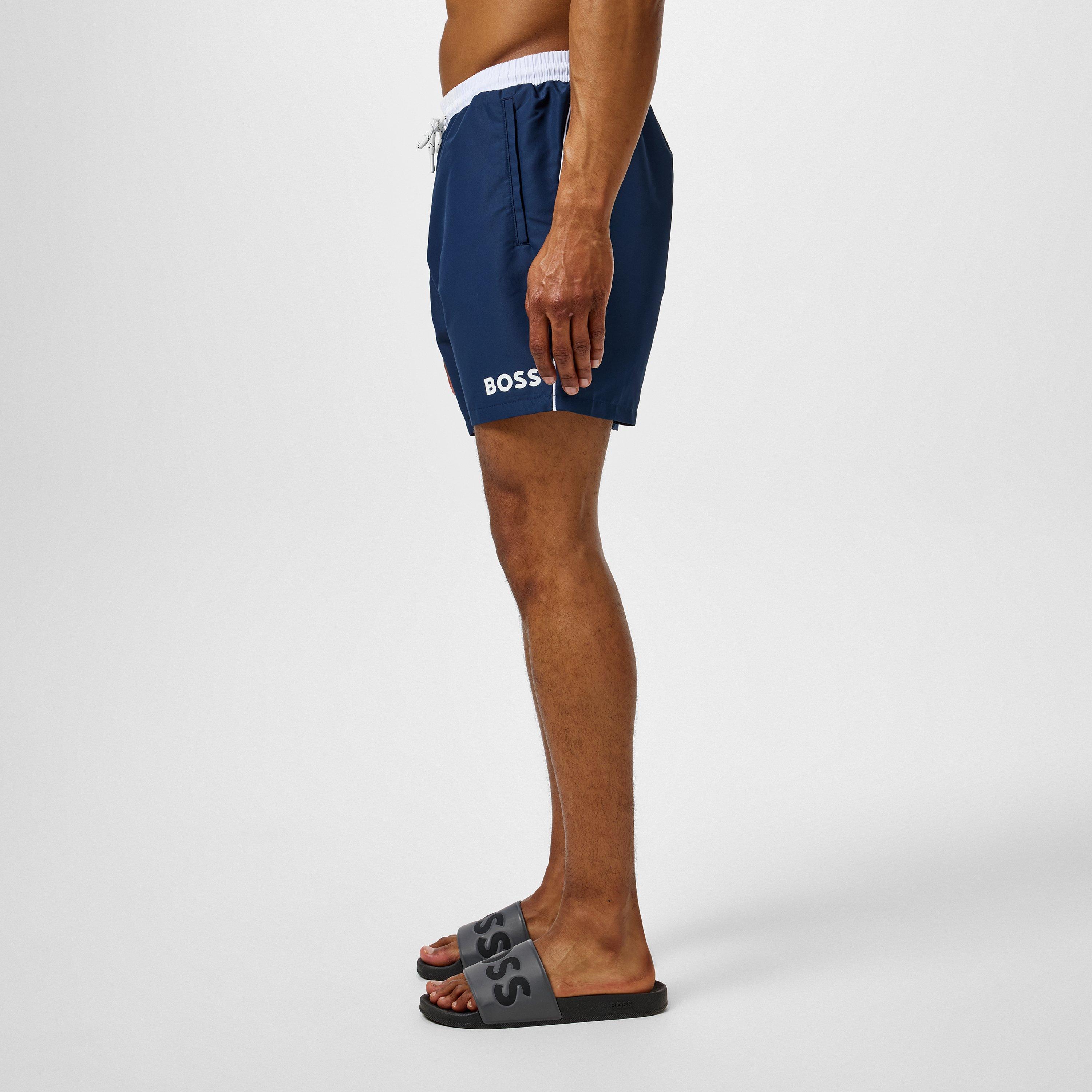 Navy/Wht 413 - Boss - Mens BOSS Bodywear Starfish Swim Shorts - Breathable Mesh - 5
