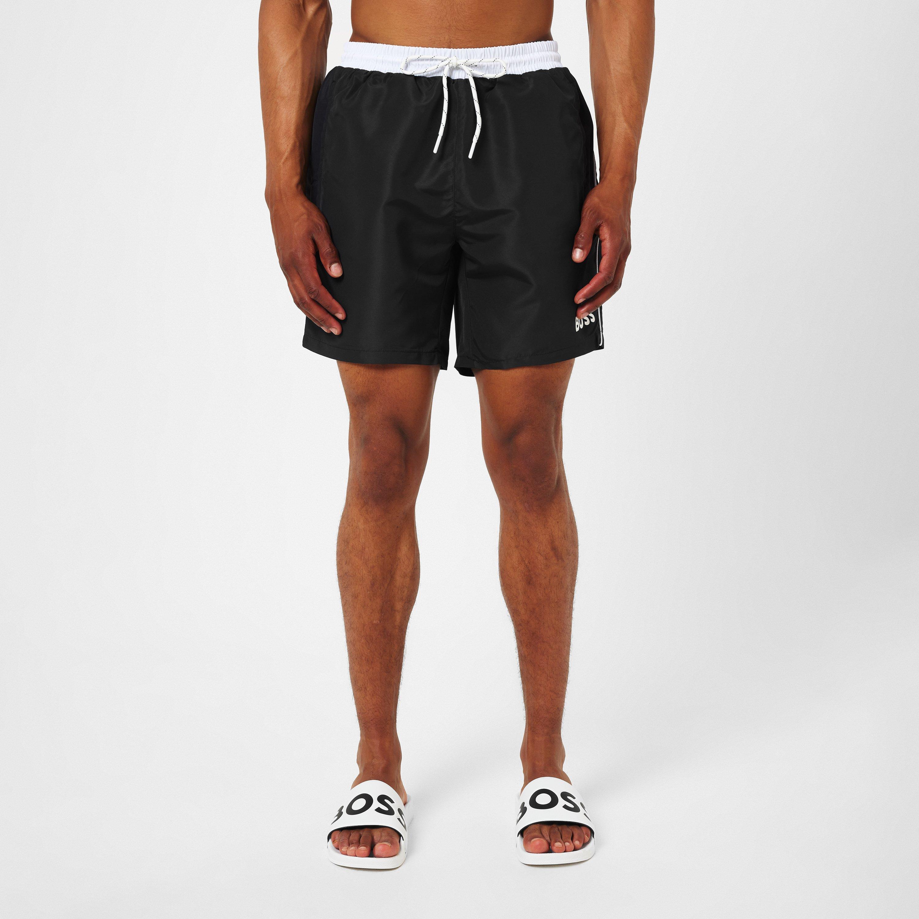 Black/Wht 001 - Boss - Mens BOSS Bodywear Starfish Swim Shorts - Breathable Mesh - 3