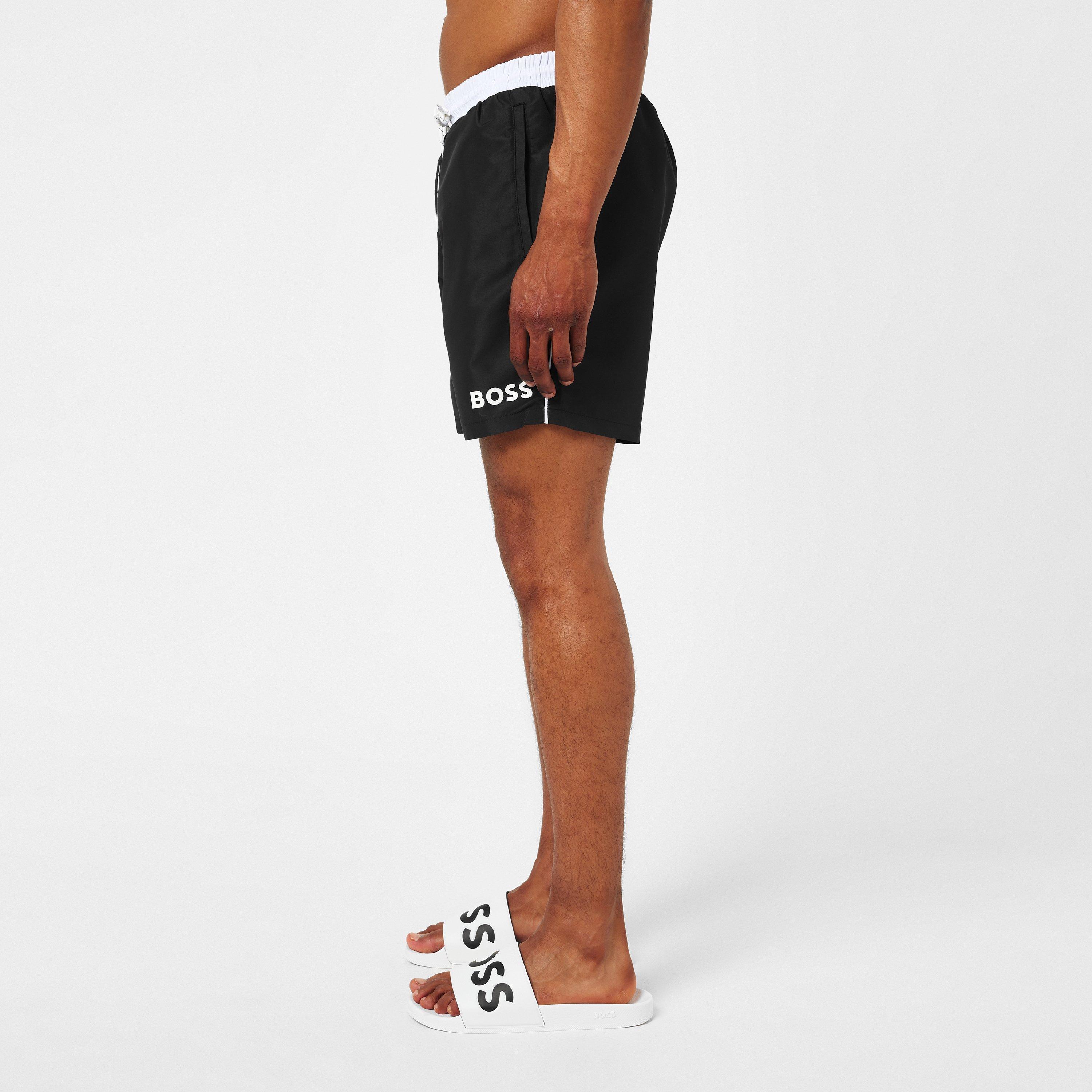 Black/Wht 001 - Boss - Mens BOSS Bodywear Starfish Swim Shorts - Breathable Mesh - 5