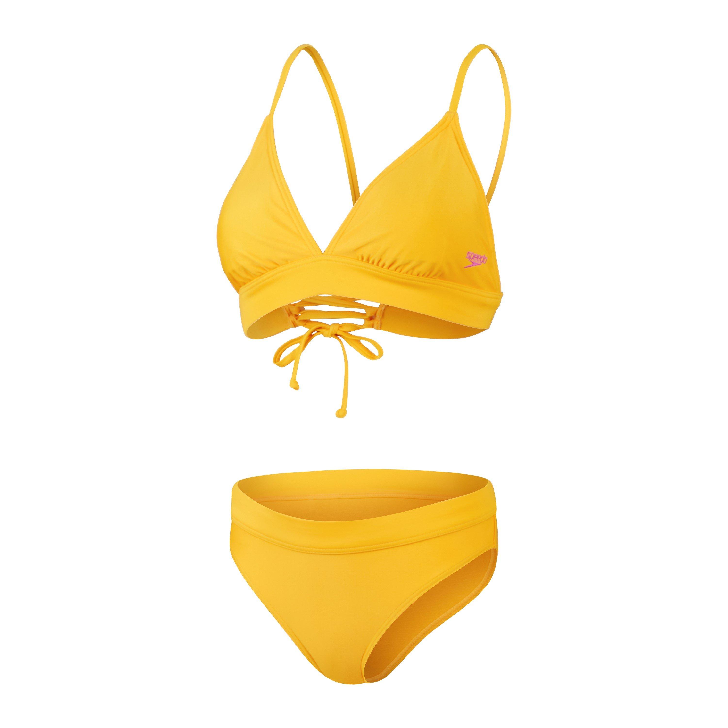 Speedo Women's Banded Tri Fold Two Piece Swimsuit - Yellow - 30 (XS)