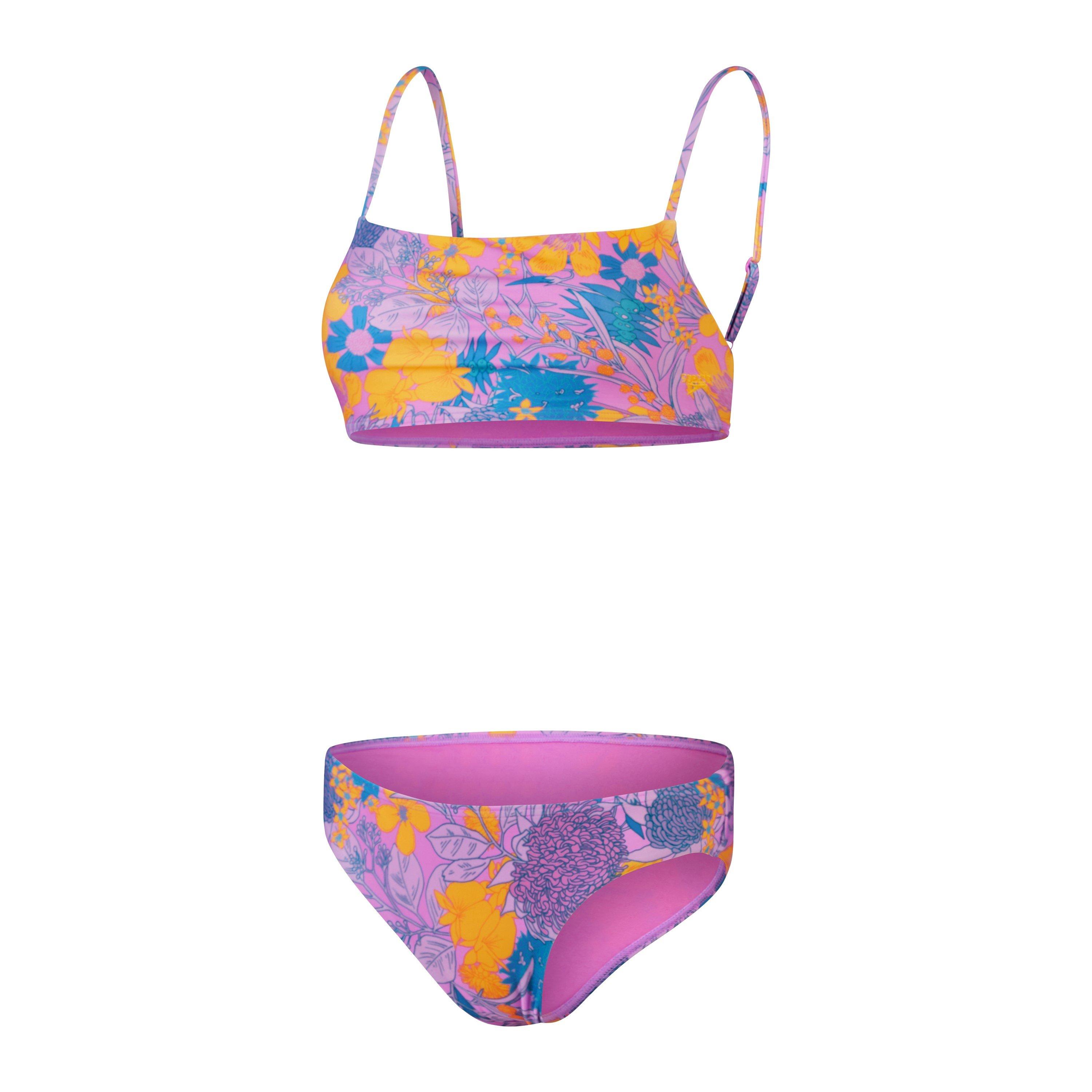 Speedo Women's Two Piece Swimsuit - Purple/Yellow - 42
