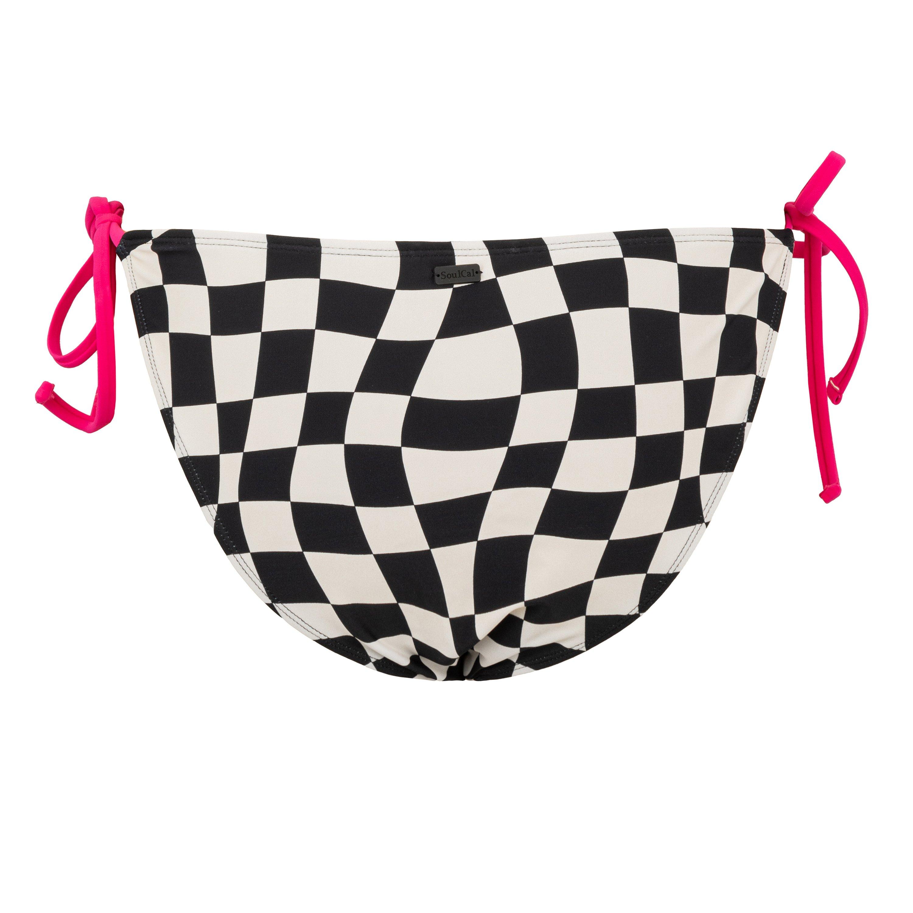 Black Check - SoulCal - Tie Bikini Bottom Womens - 2