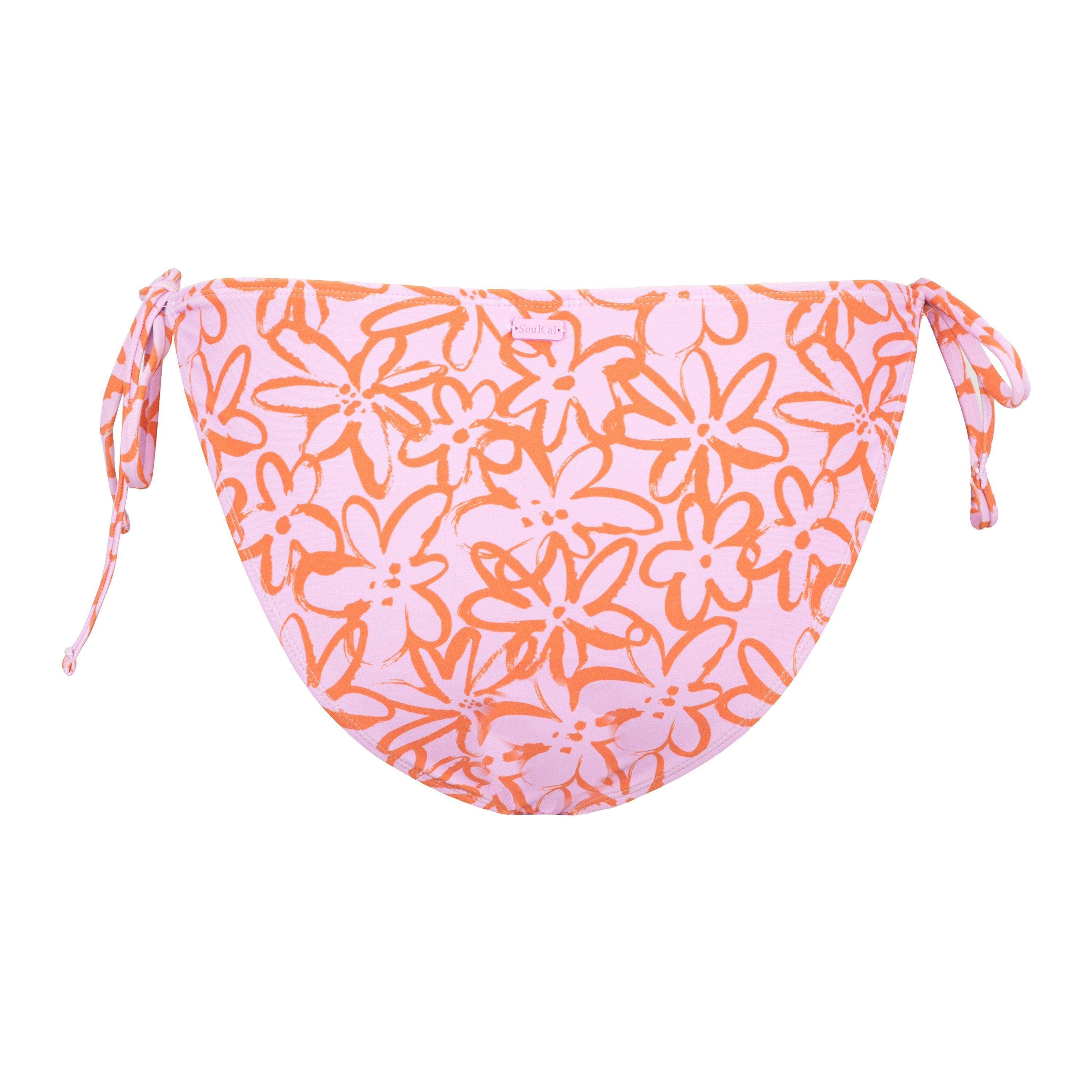 Pink Floral - SoulCal - Tie Bikini Bottom Womens - 2