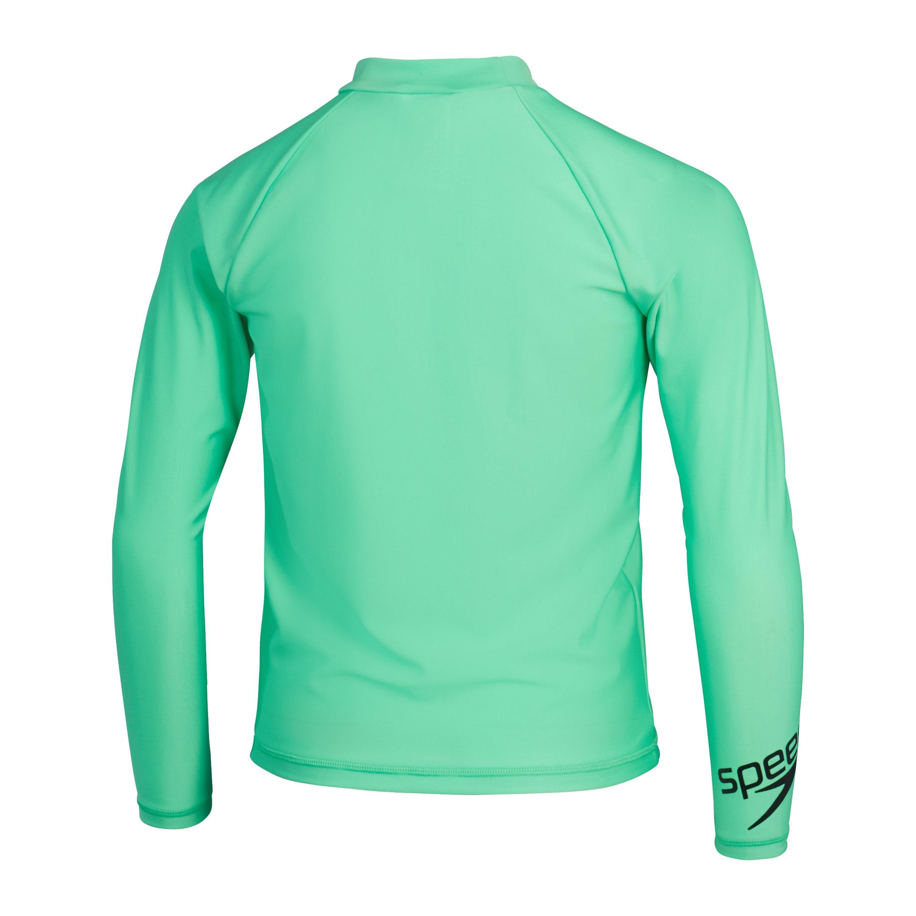 Green/Black - Speedo - Logo Rash Top Jn99 - 2