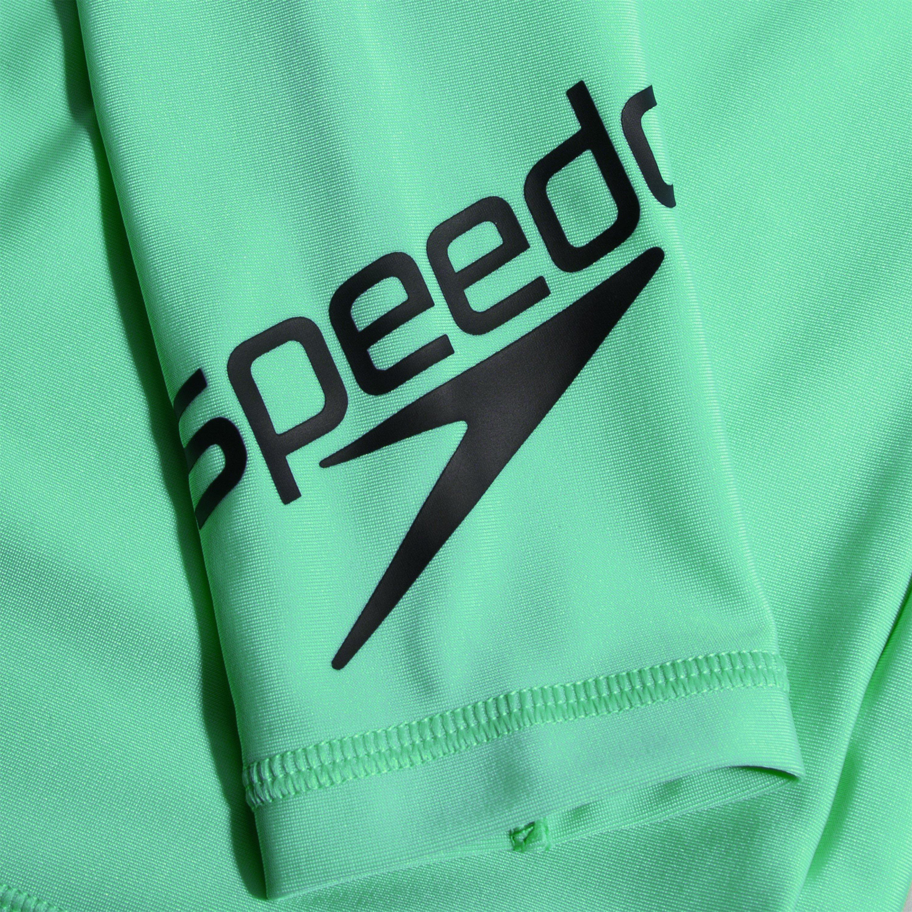 Green/Black - Speedo - Logo Rash Top Jn99 - 3