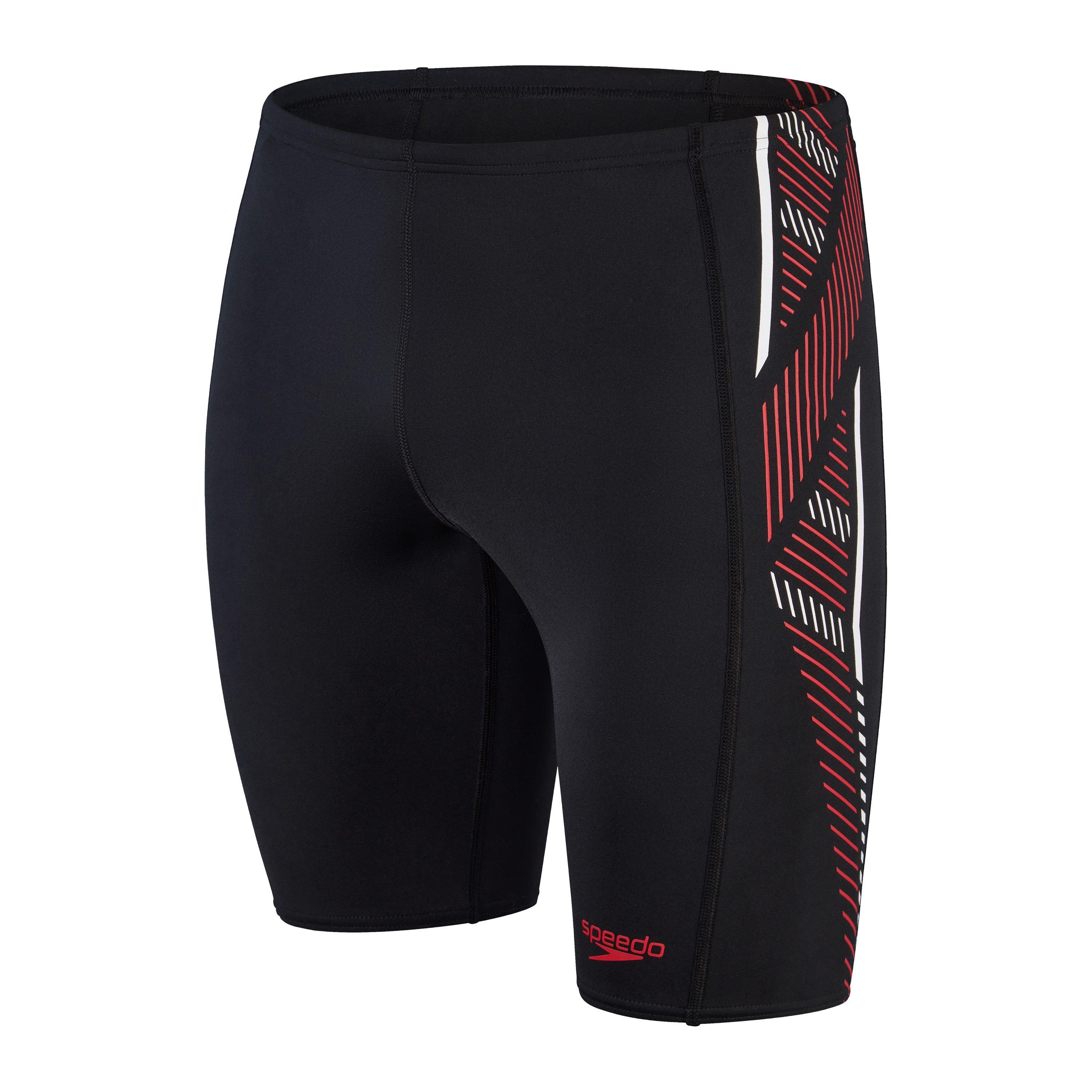 Black/Red - Speedo - Men's Tech Panel Jam Swim Shorts - 1