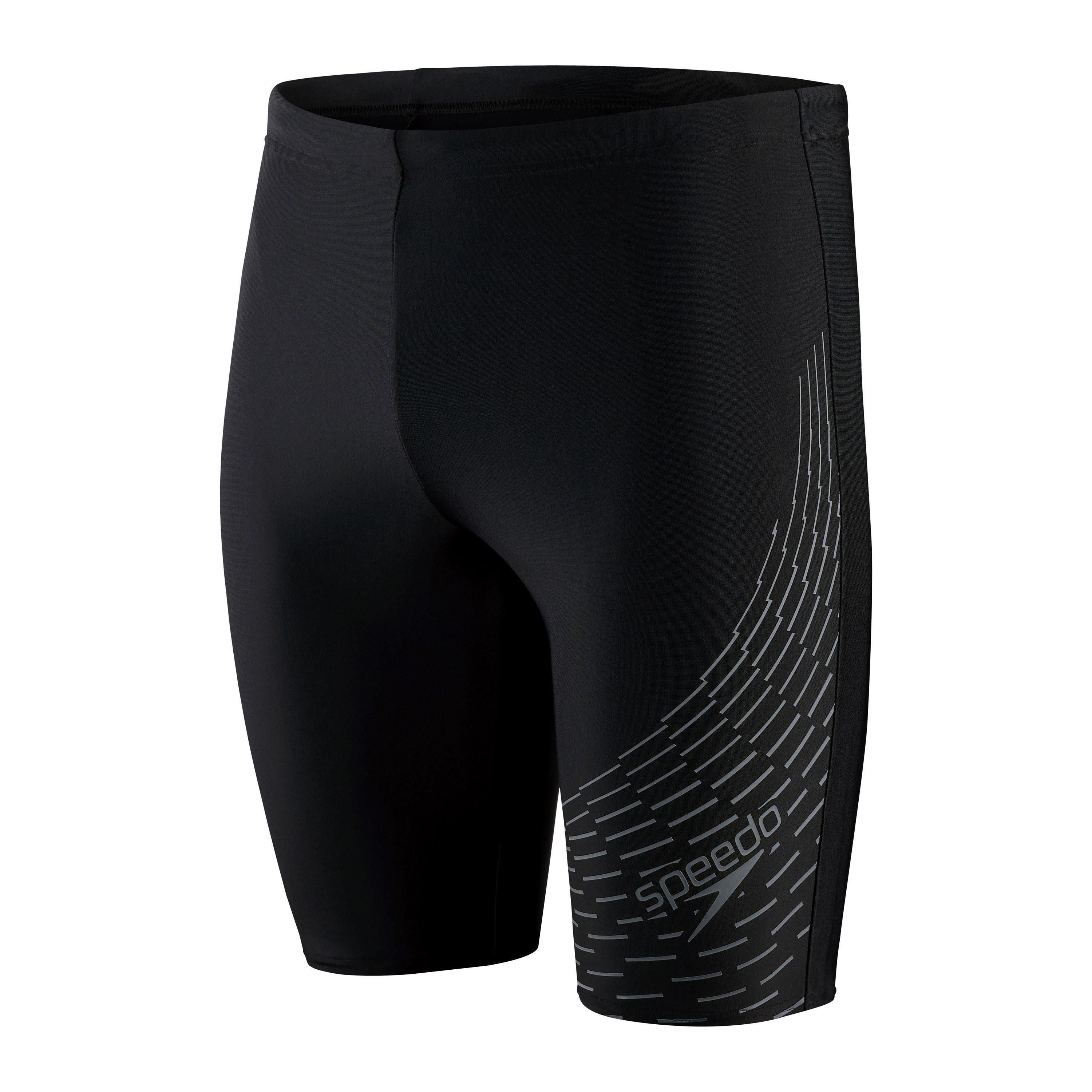 Black/Grey - Speedo - Men's Medley Logo Jam Swim Shorts - 1
