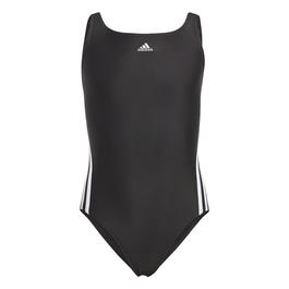 adidas Three Stripe Swimsuit Junior Girls