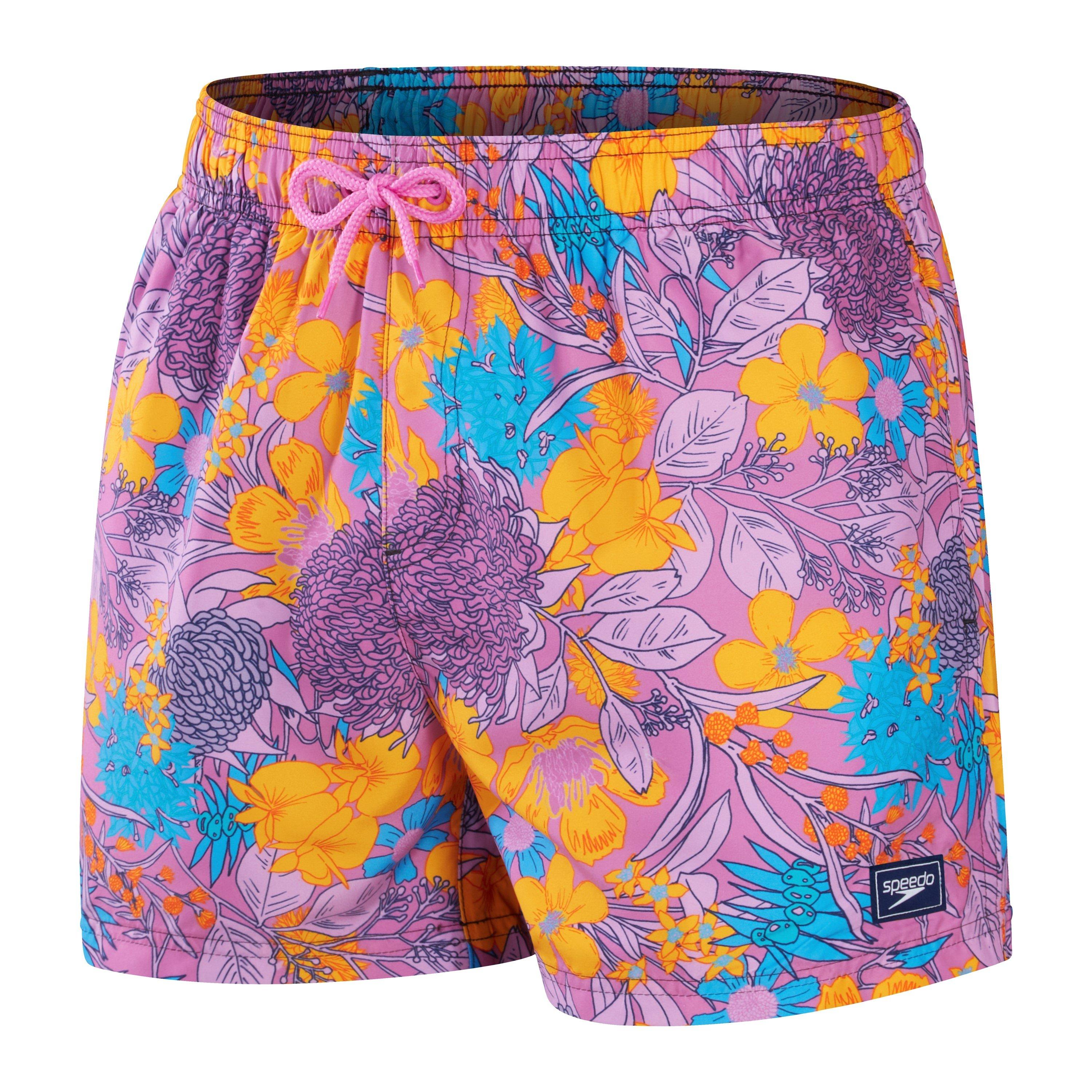 Speedo Men's Print Swim Shorts - Purple/Yellow - X Small