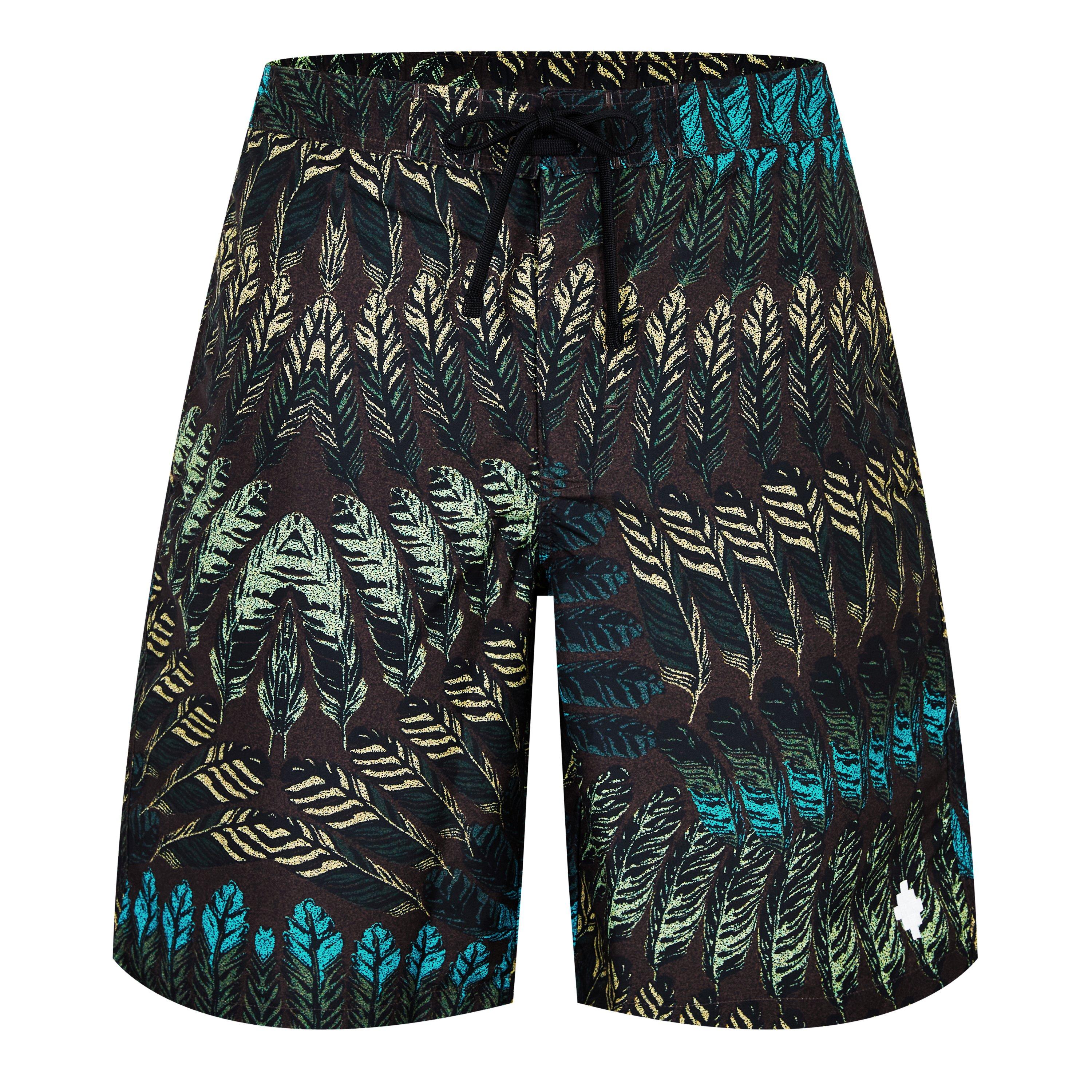 Brown/Green - Marcelo Burlon - Men's Feather Swim Shorts - 1