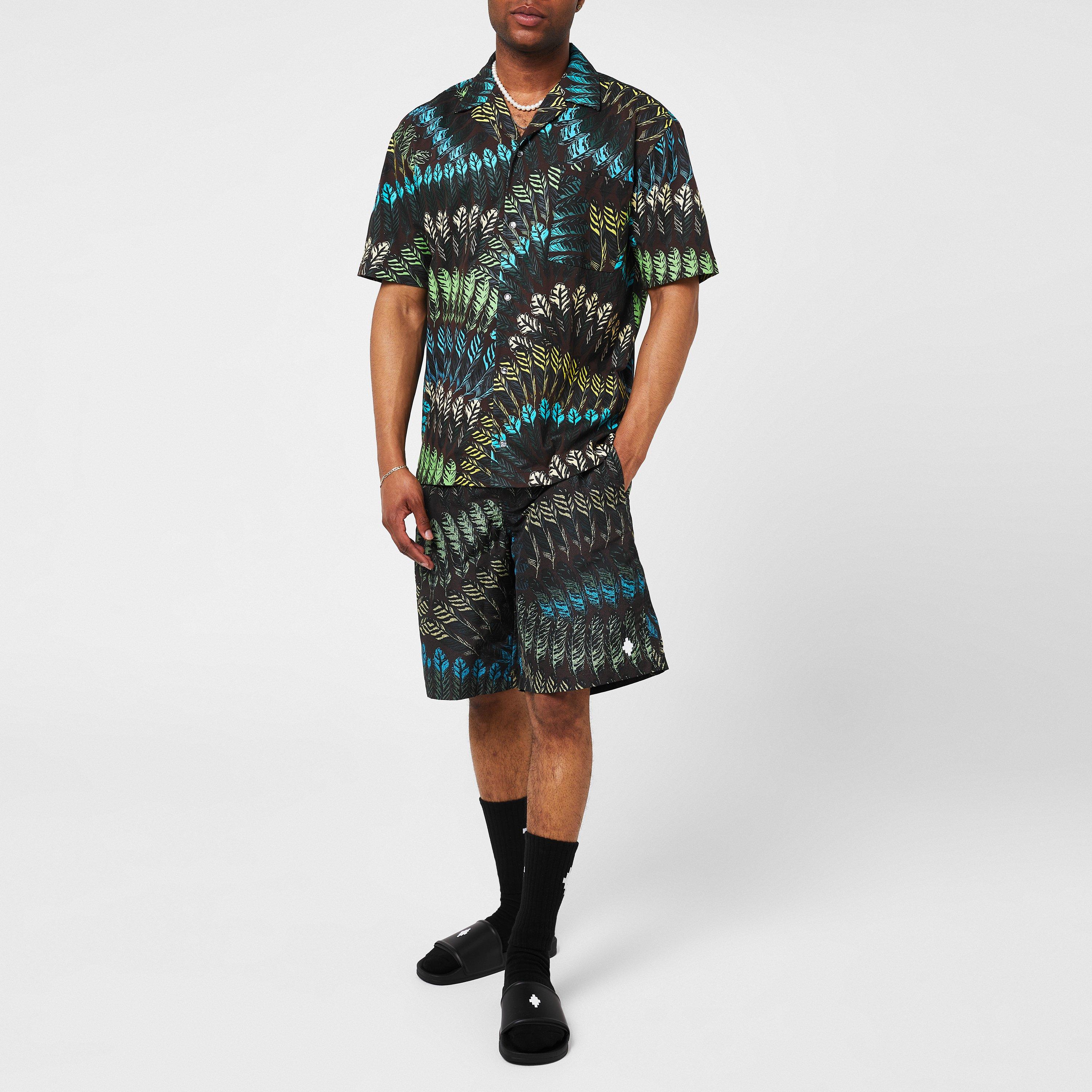 Brown/Green - Marcelo Burlon - Men's Feather Swim Shorts - 2