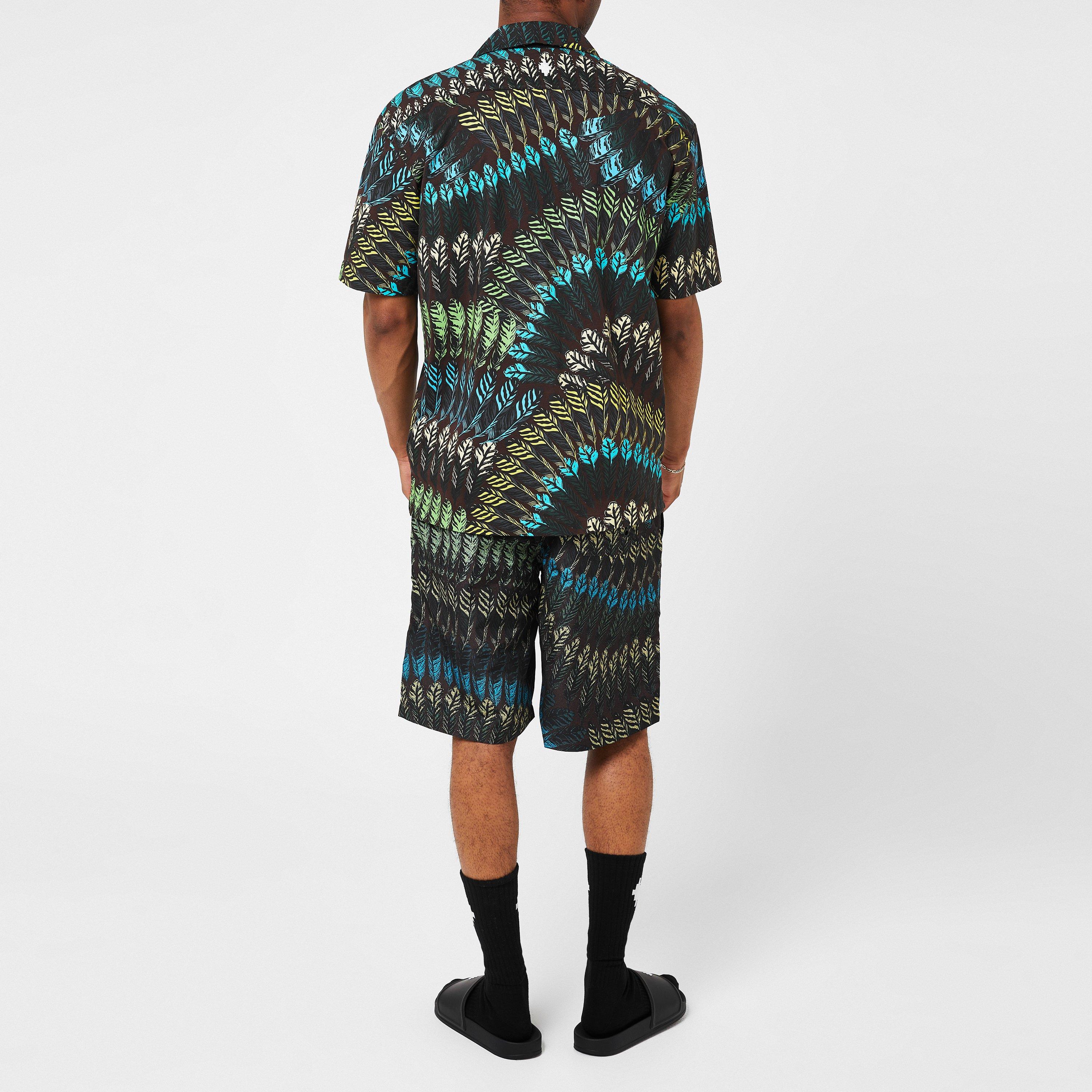 Brown/Green - Marcelo Burlon - Men's Feather Swim Shorts - 3