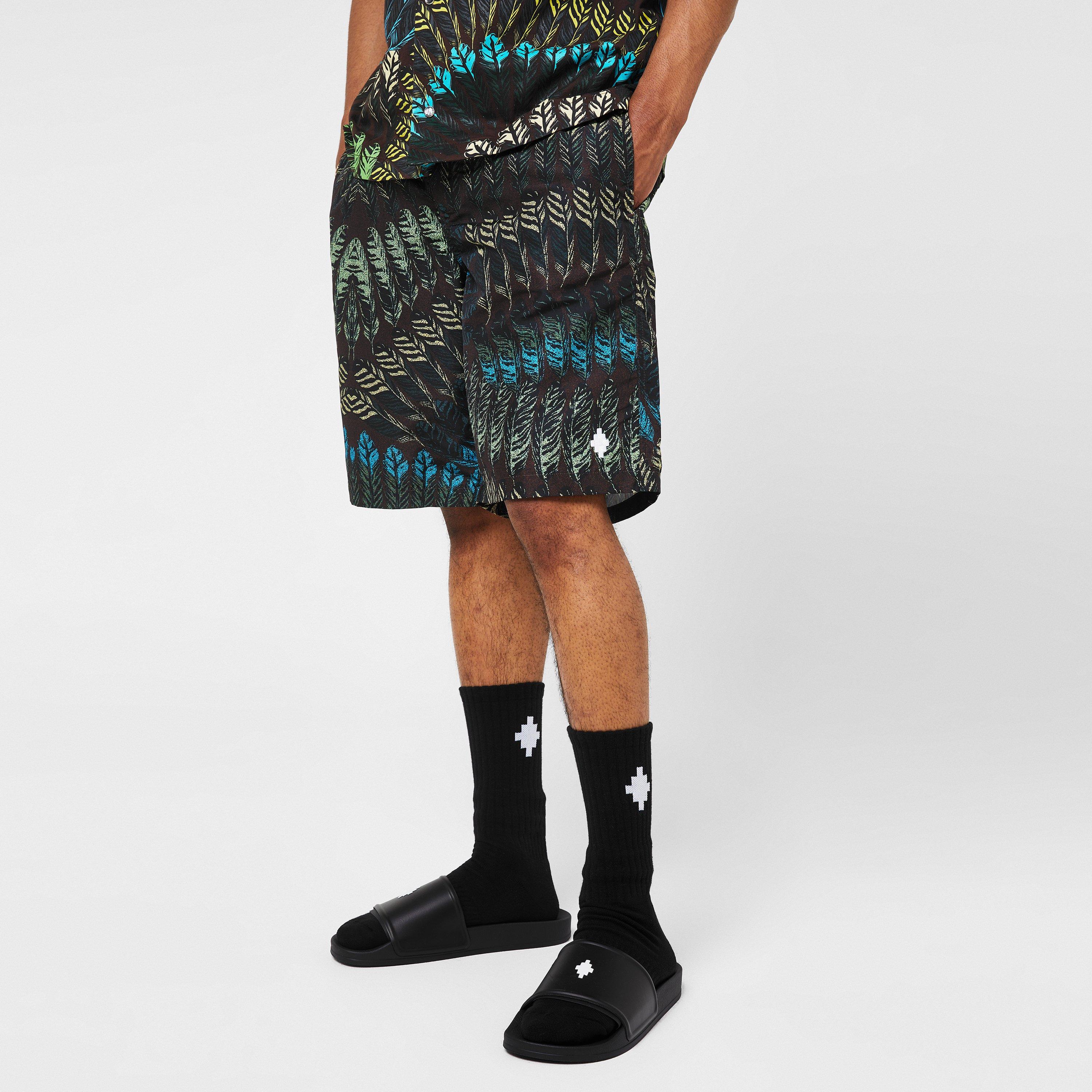 Brown/Green - Marcelo Burlon - Men's Feather Swim Shorts - 4