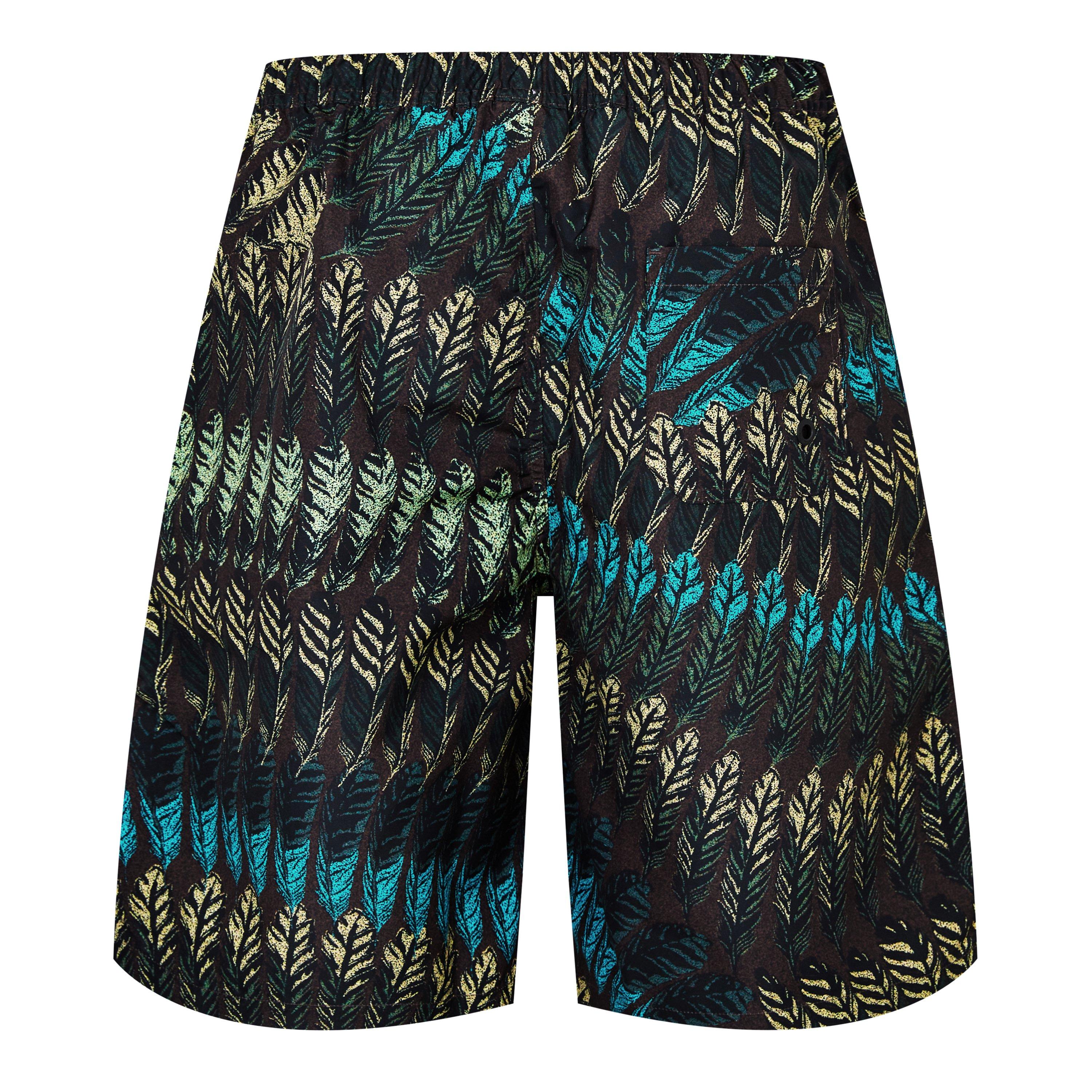 Brown/Green - Marcelo Burlon - Men's Feather Swim Shorts - 5