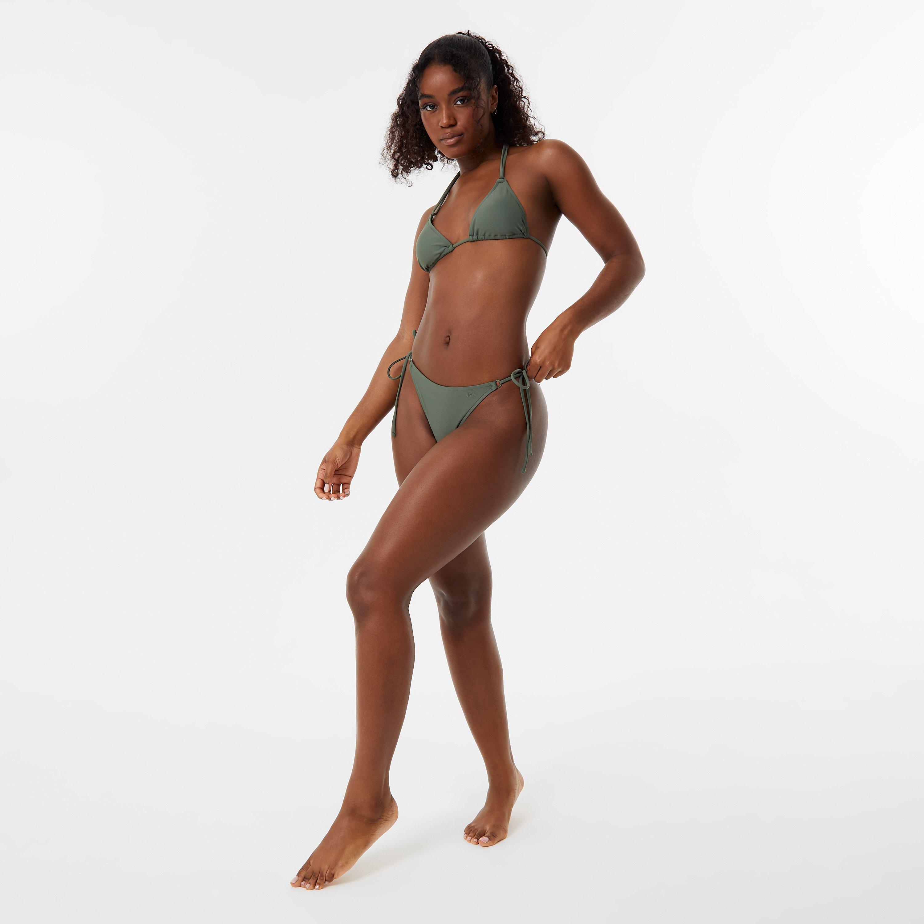 Khaki - Jack Wills - Hoop Detail Triangle Bikini Top - 4