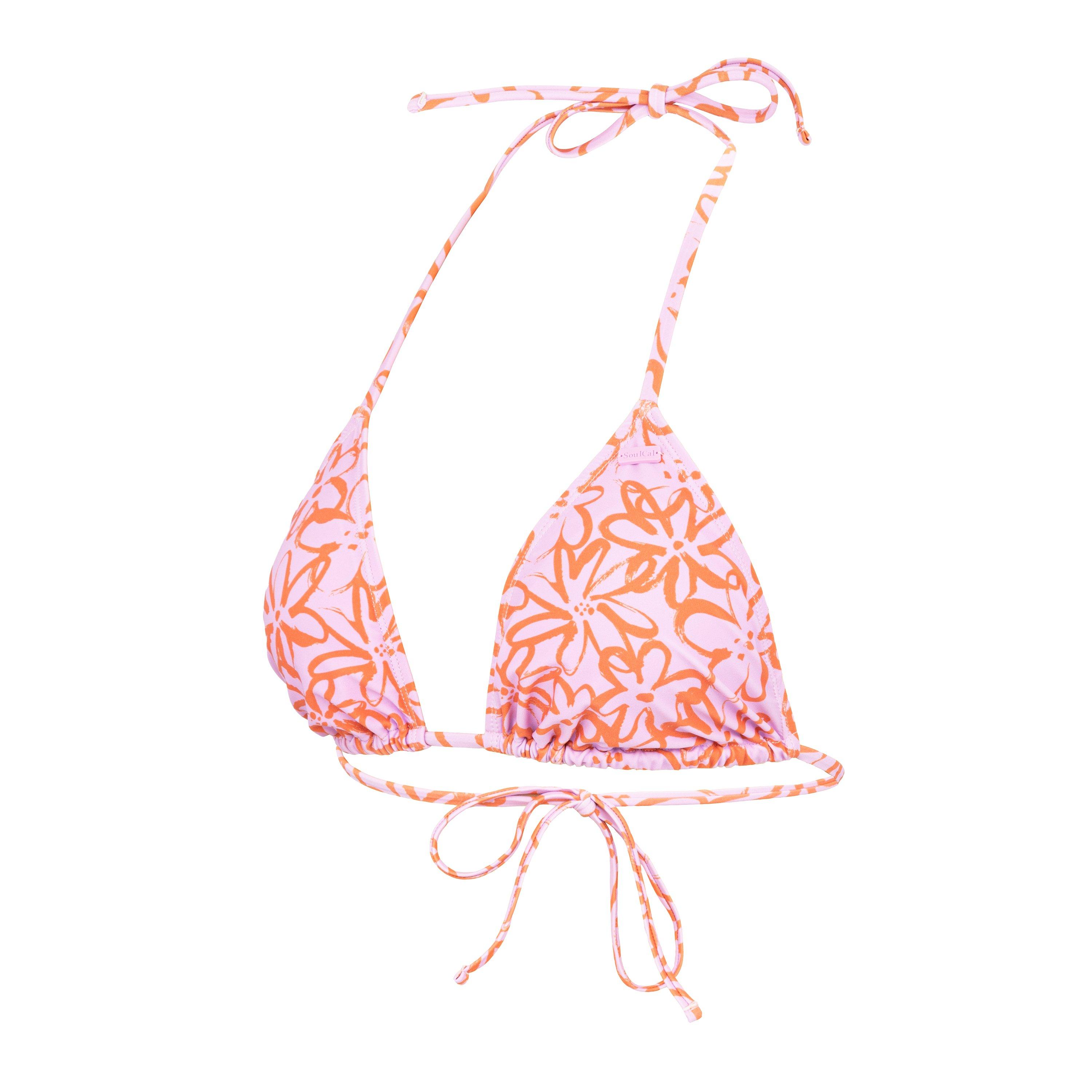 Pink Floaral - SoulCal - Tie Bikini Top Womens - 3