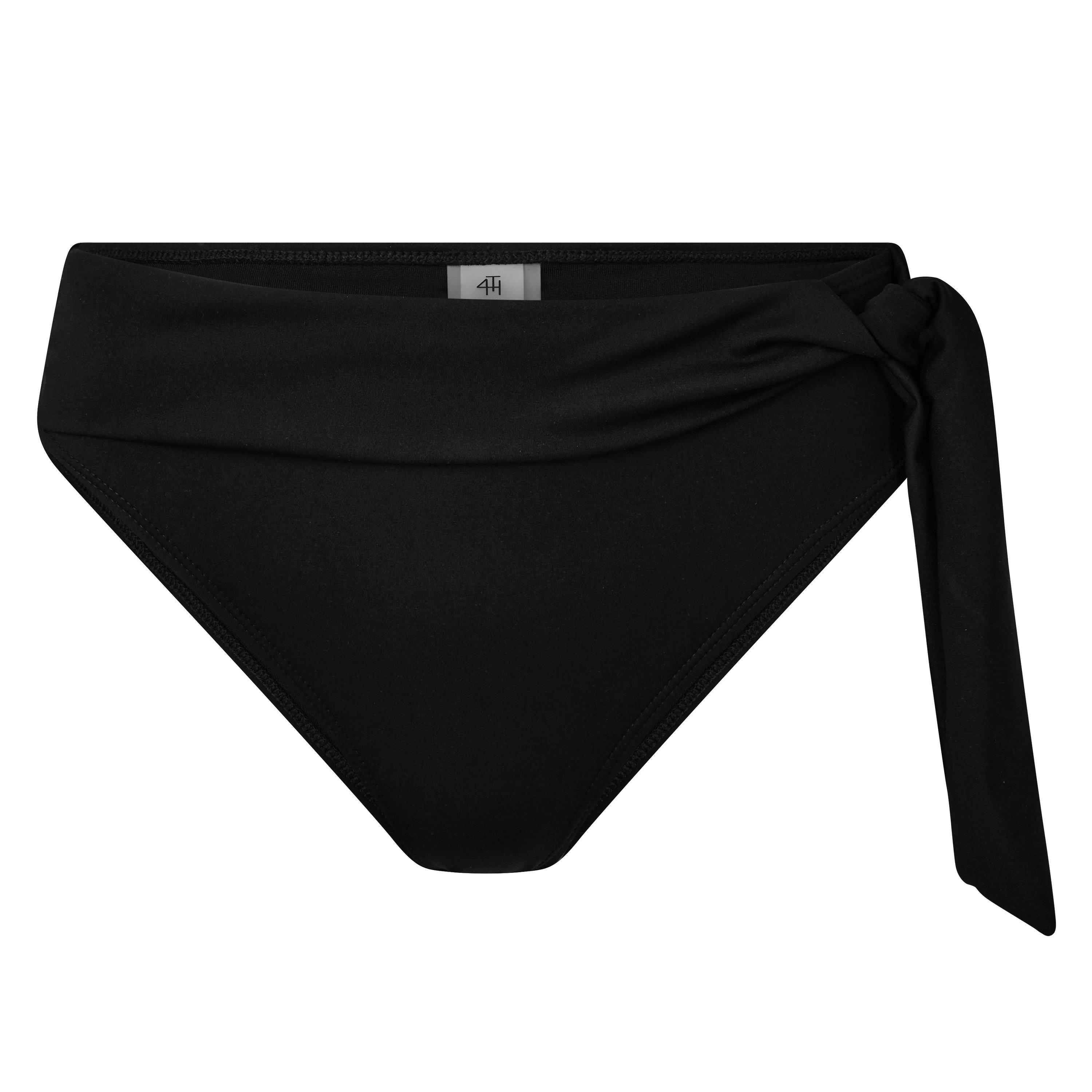 4Th And Reckless Women's Cara High Leg Bikini Bottoms - Black - 8 (XS)