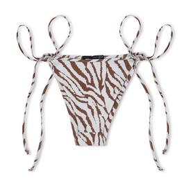 I Saw It First ISAWITFIRST Zebra Print Tie Side Bikini Bottoms