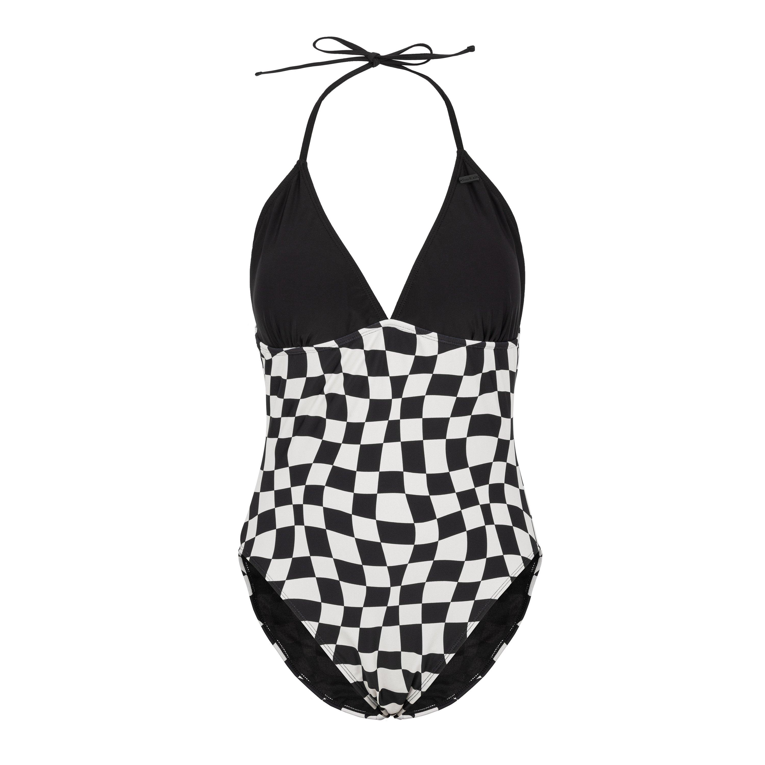 Black Check - SoulCal - Halter Swimsuit Womens - 1