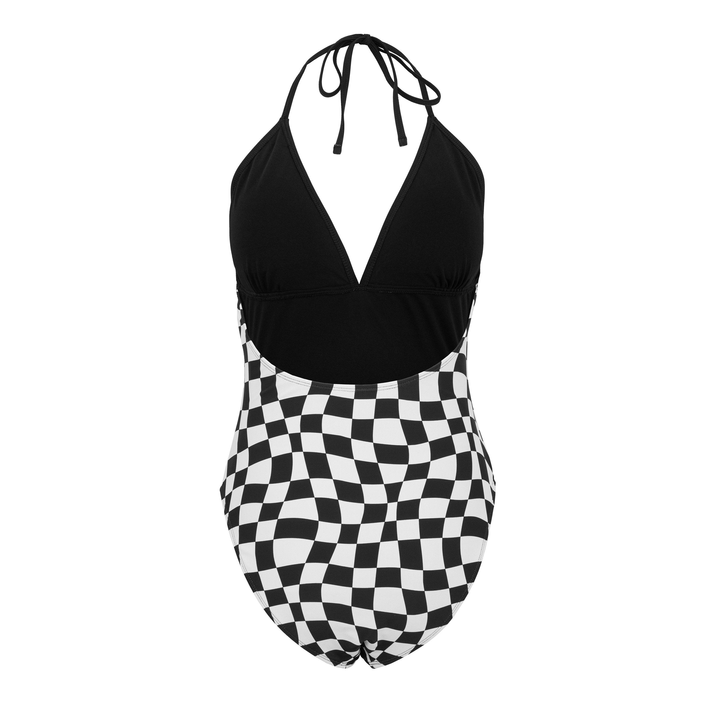 Zwart Geruit - SoulCal - Halter Swimsuit Womens - 2