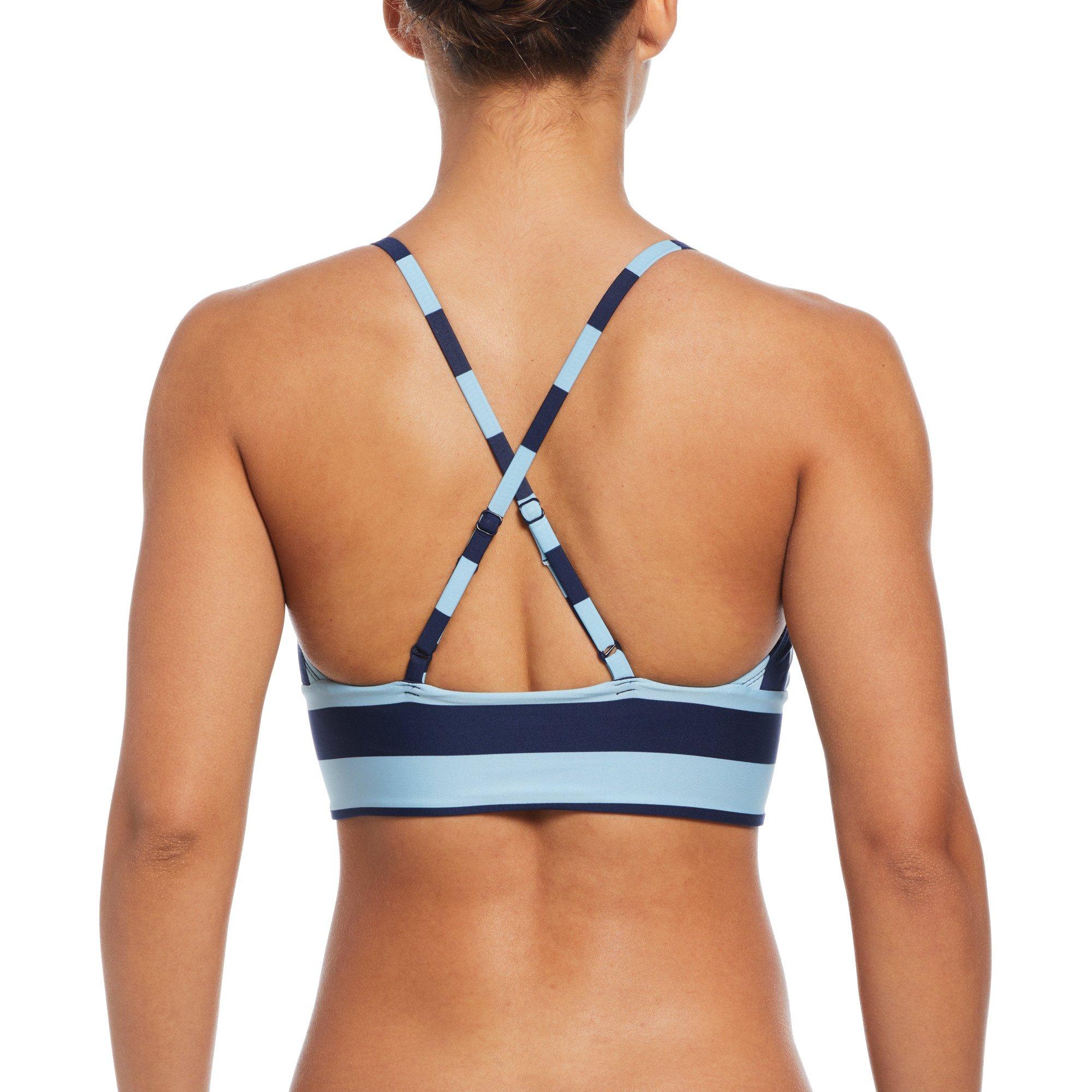 Midnight Navy - Nike - Statement Stripe Mid Waist Bikini Bottom - 3
