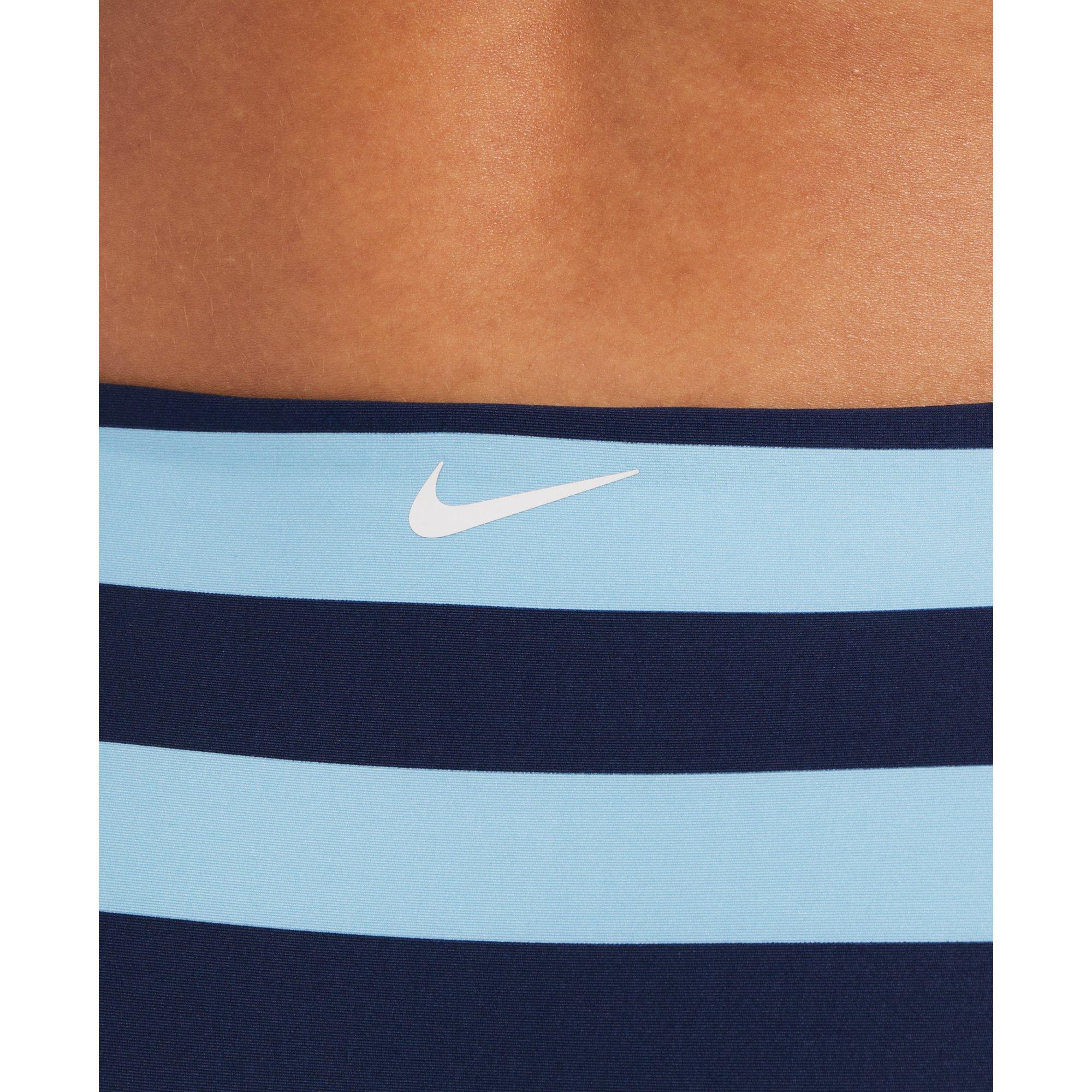 Midnight Navy - Nike - Statement Stripe Mid Waist Bikini Bottom - 4