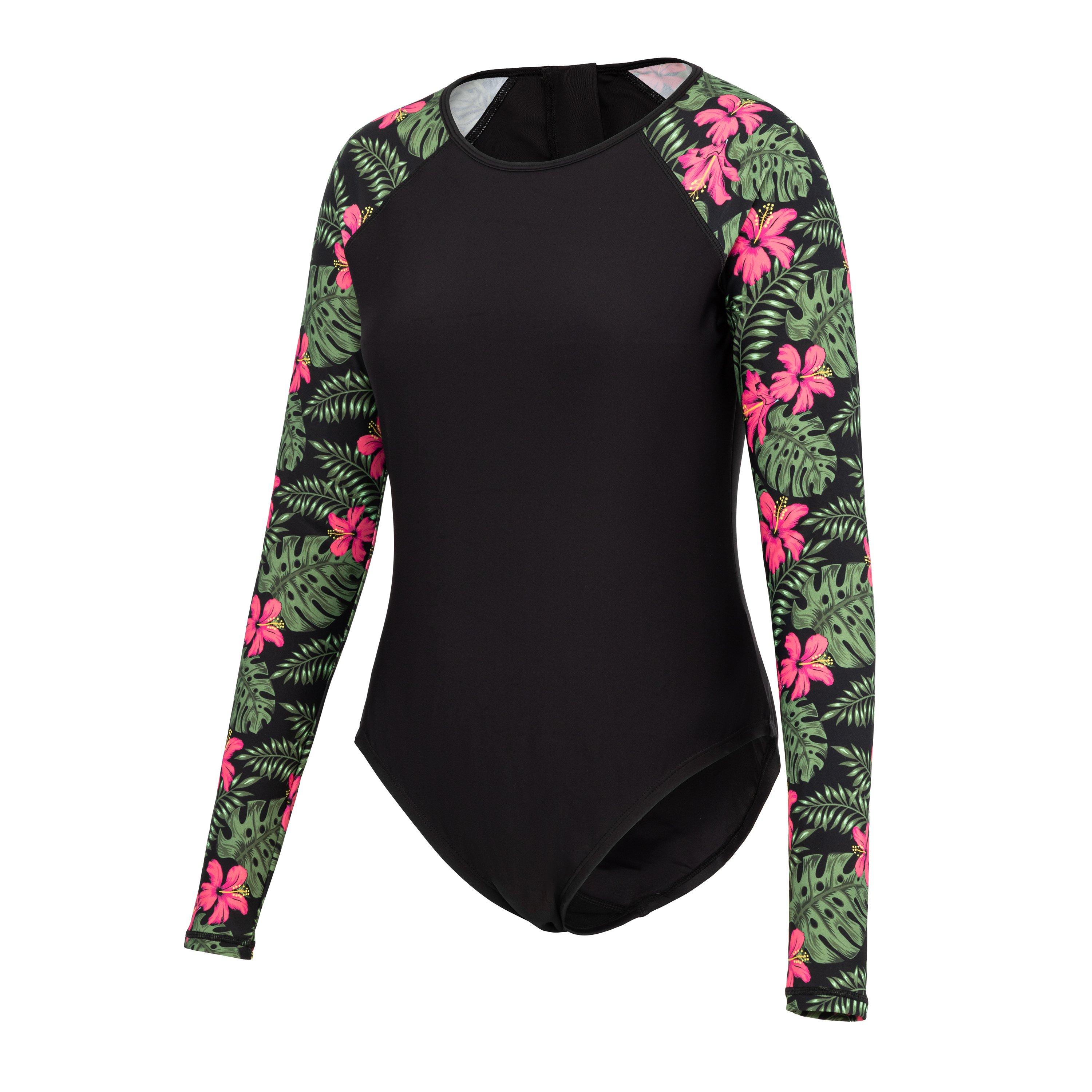 Black/Pink - SoulCal - Long Sleeved Swimsuit Womens - 3