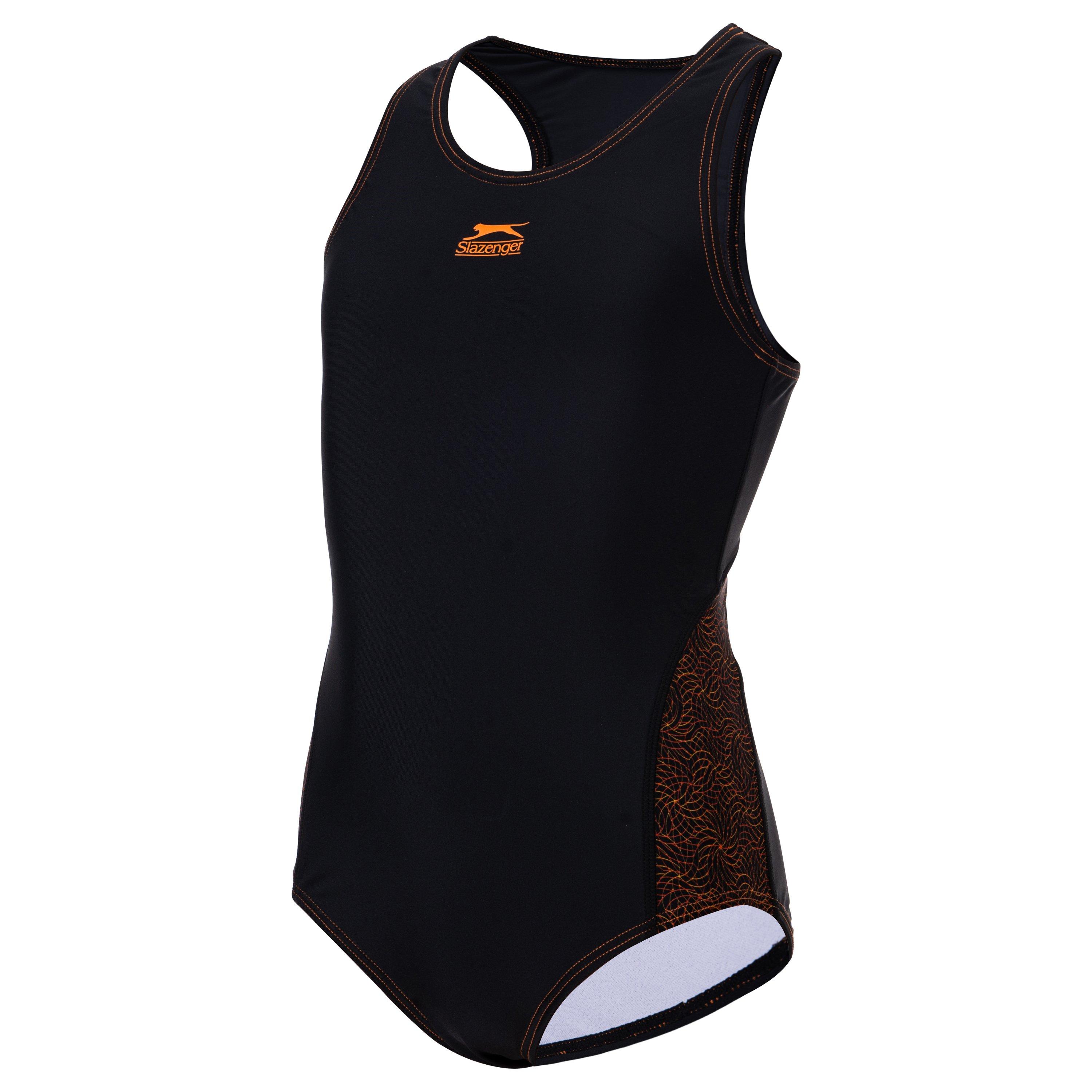 Black - Slazenger - Splice Racer Back Swimsuit Junior Girls - 3