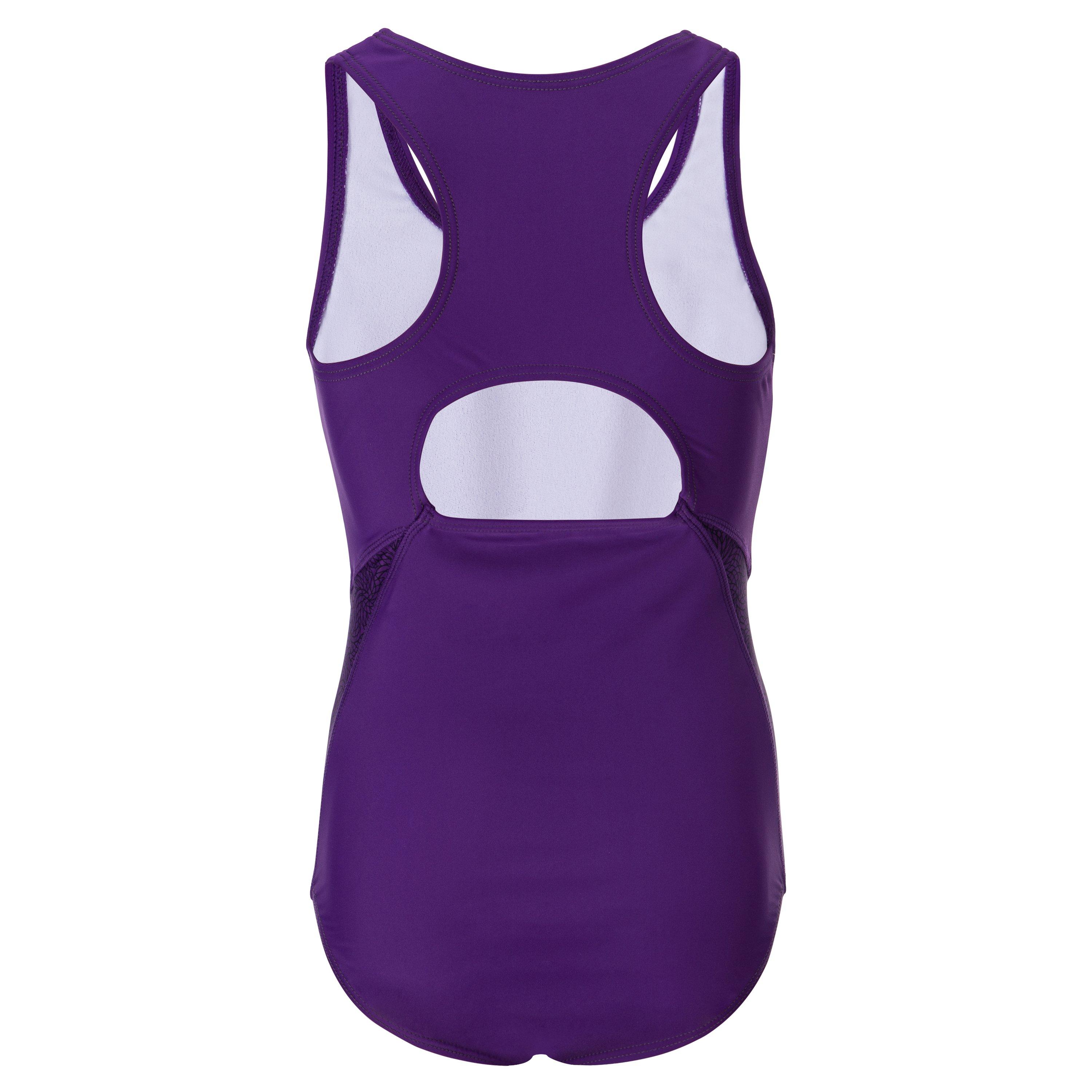 Purple - Slazenger - Slazenger Splice Racer Back Swimsuit Junior Girls - 2