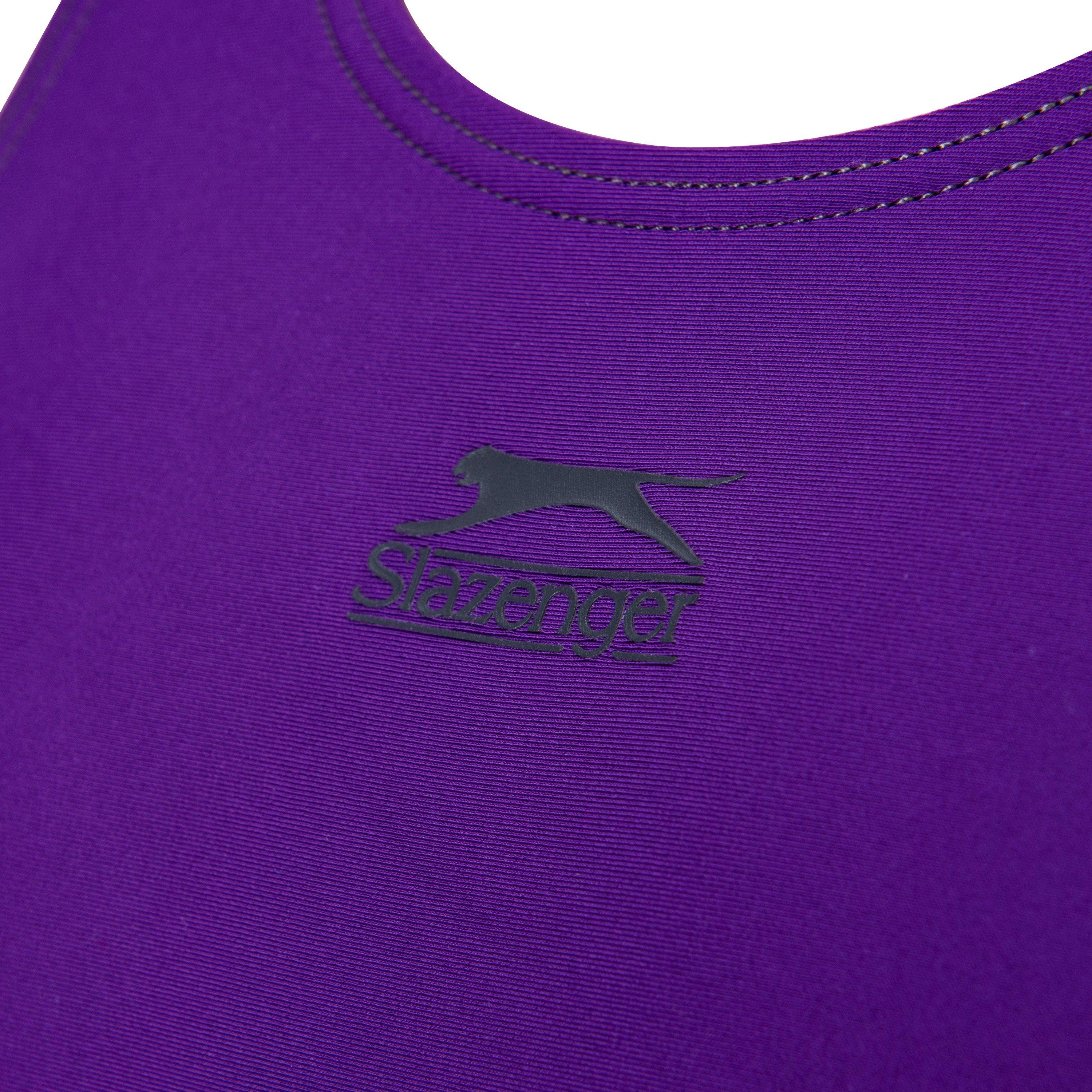 Purple - Slazenger - Slazenger Splice Racer Back Swimsuit Junior Girls - 4